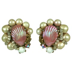 Schiaparelli Rosa Muschel-Ohrringe