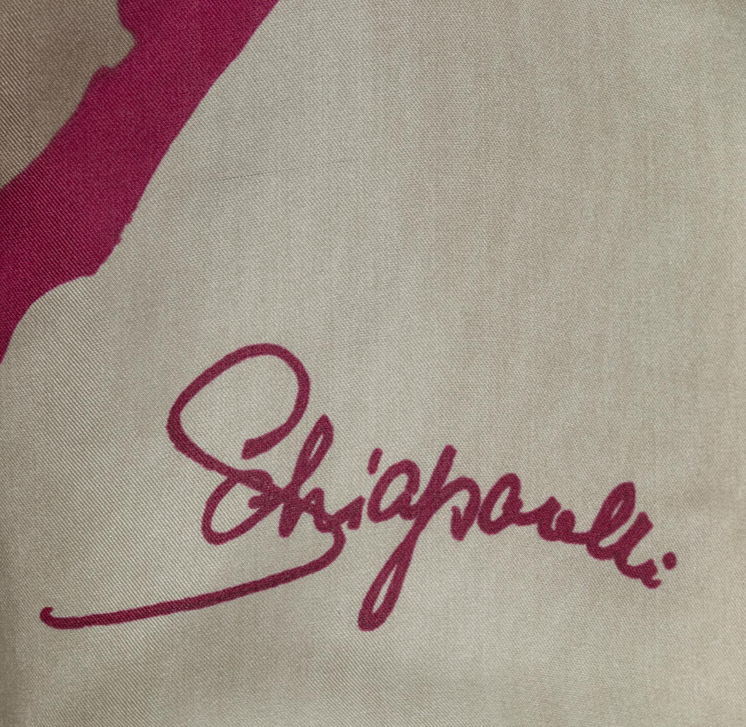 Women's Schiaparelli Silk Cipher Wheel Foulard Scarf, 1960s