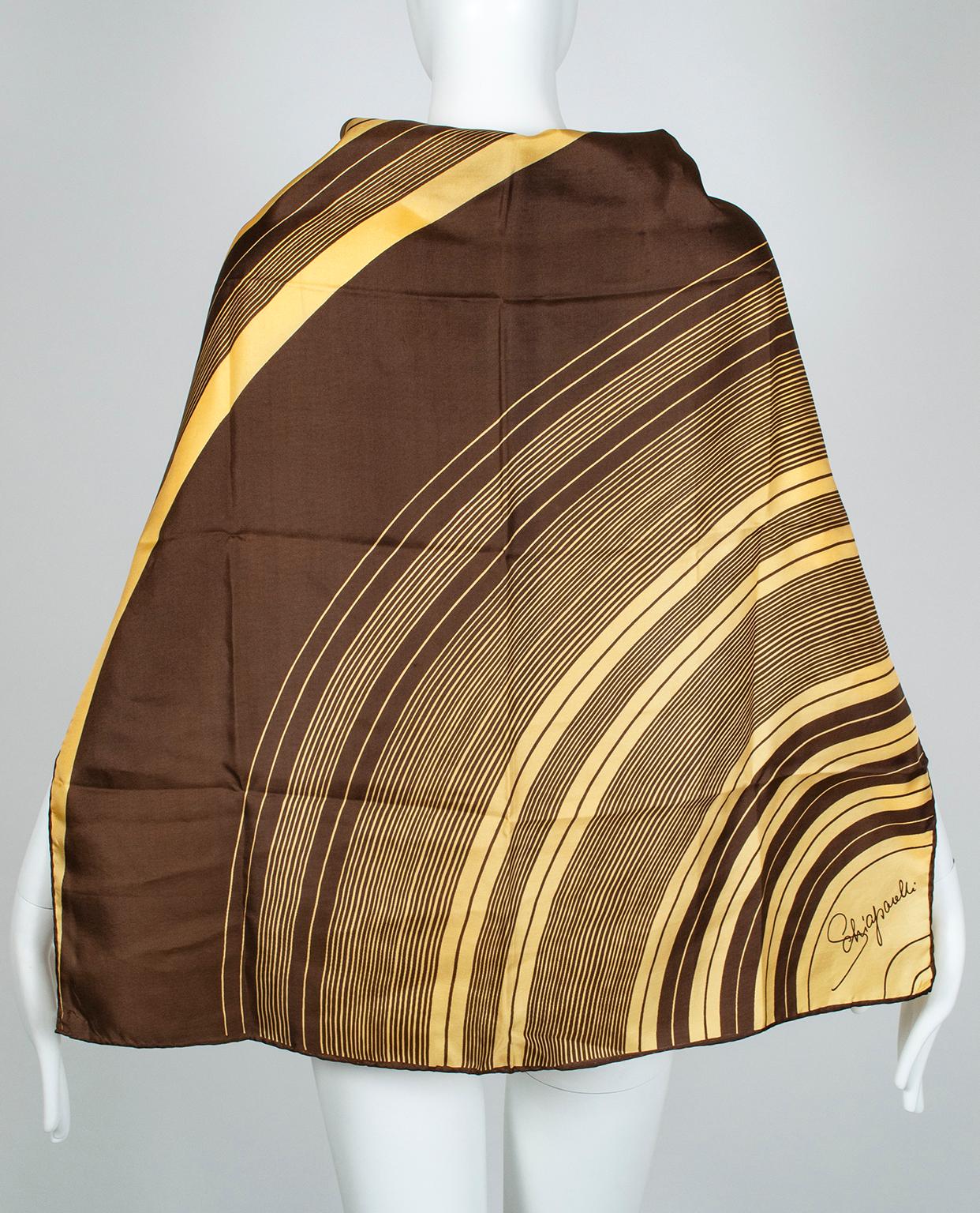 Elsa Schiaparelli's penchant for the unusual was well-documented through her association with Surrealist art. Her bent toward the study of the zodiac, however, is less well known but reflected in this scarf portraying a stylized version of Saturn's