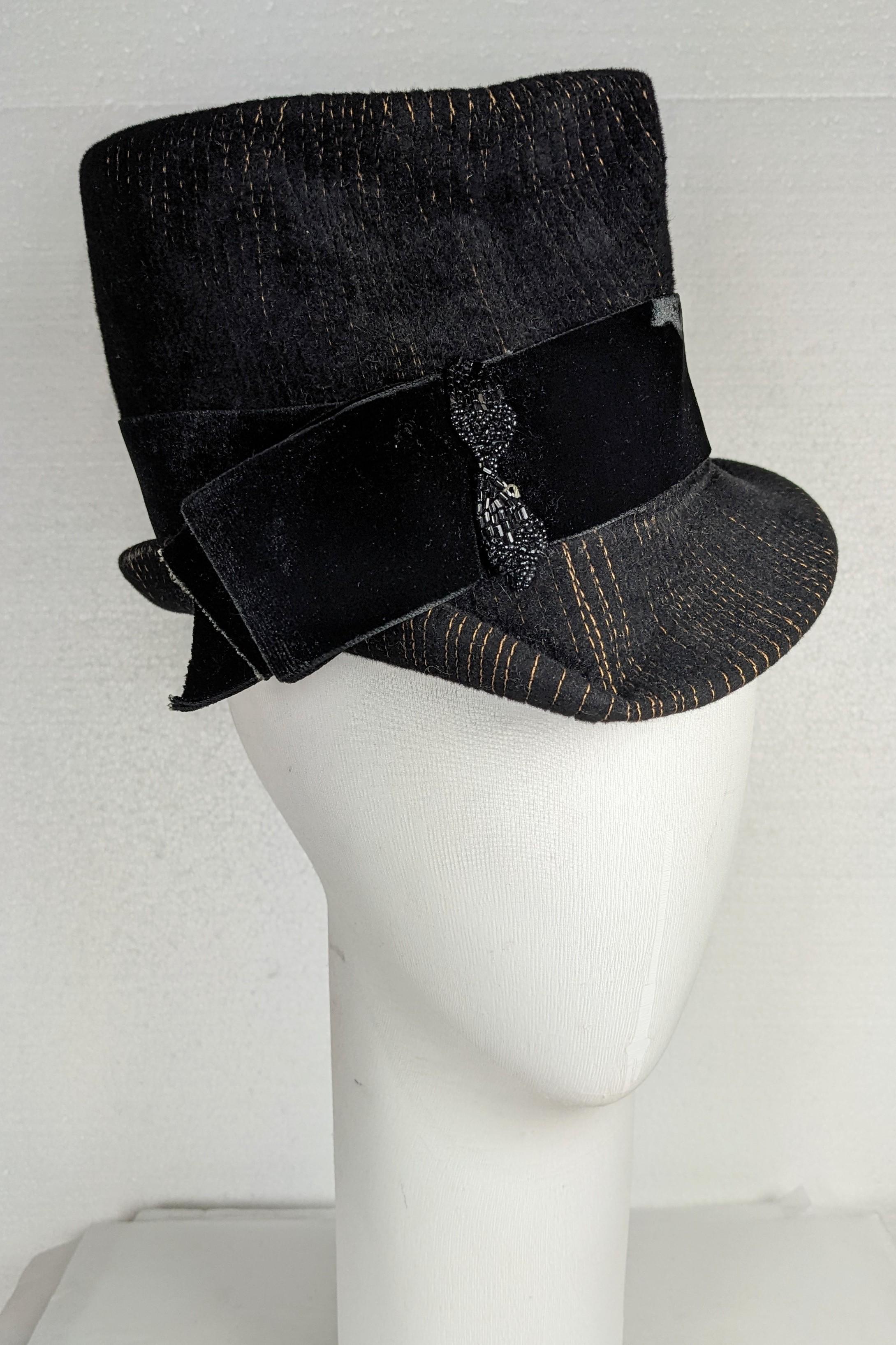 Schiaparelli Talleyrand Silhouette Revival Stovepipe Hat In Excellent Condition For Sale In New York, NY