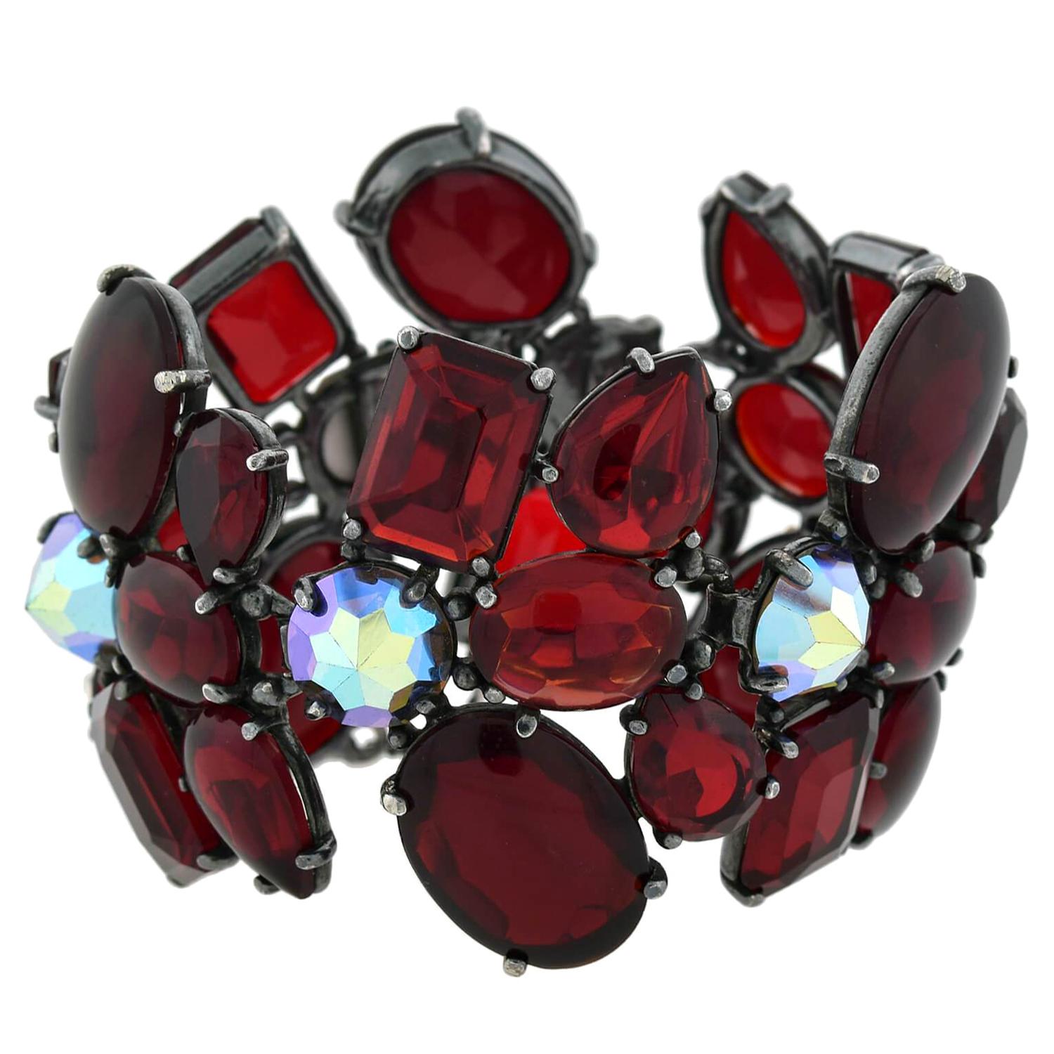 Schiaparelli Vintage Multi-Crystal Link Bracelet