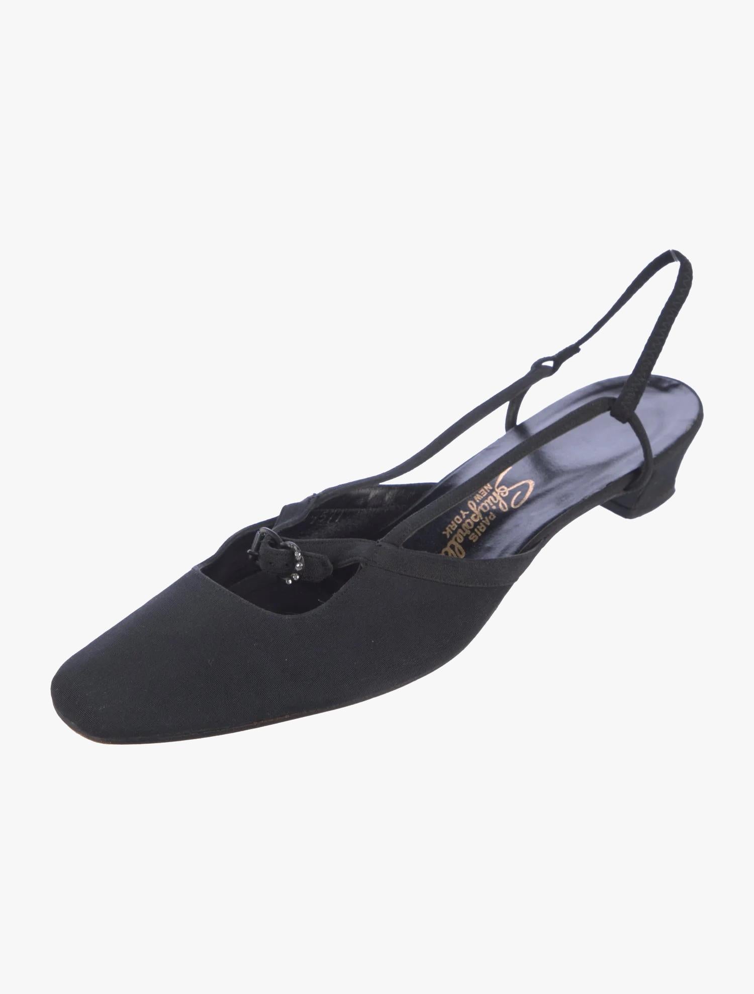 Noir Escarpins vintage Schiaparelli, années 1950 en vente