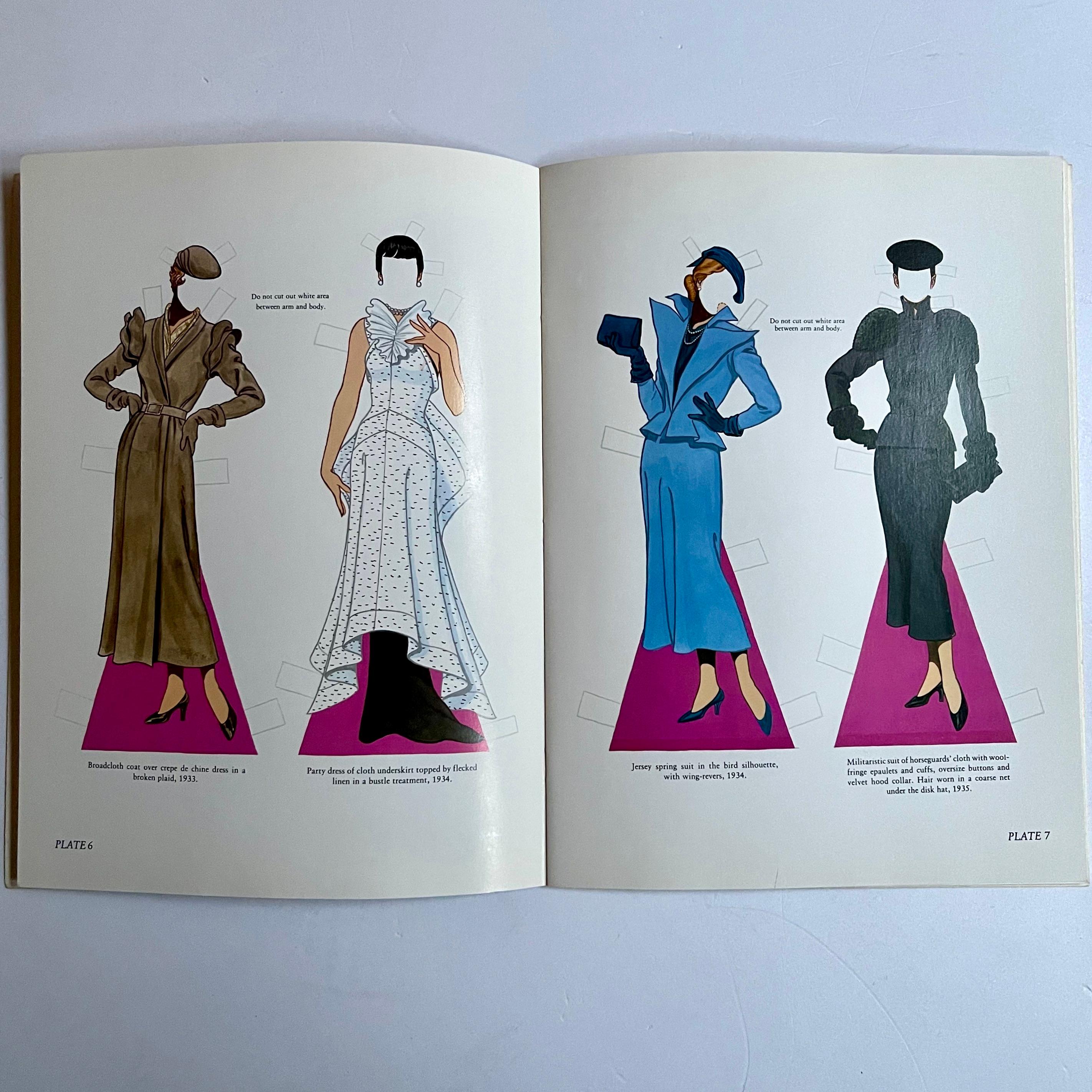 Art Deco Schiaperelli Fashion Review Paper Dolls in Full Color, 1st Edition 1988 For Sale