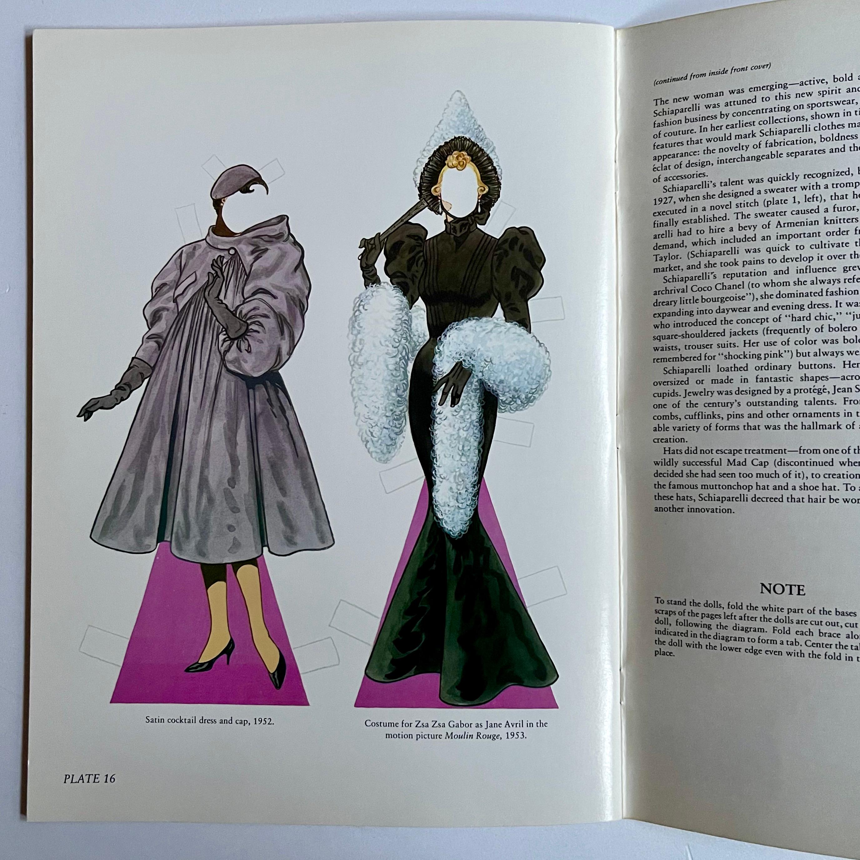 Schiaperelli Fashion Review Paper Dolls in Full Color, 1st Edition 1988 In Good Condition In London, GB