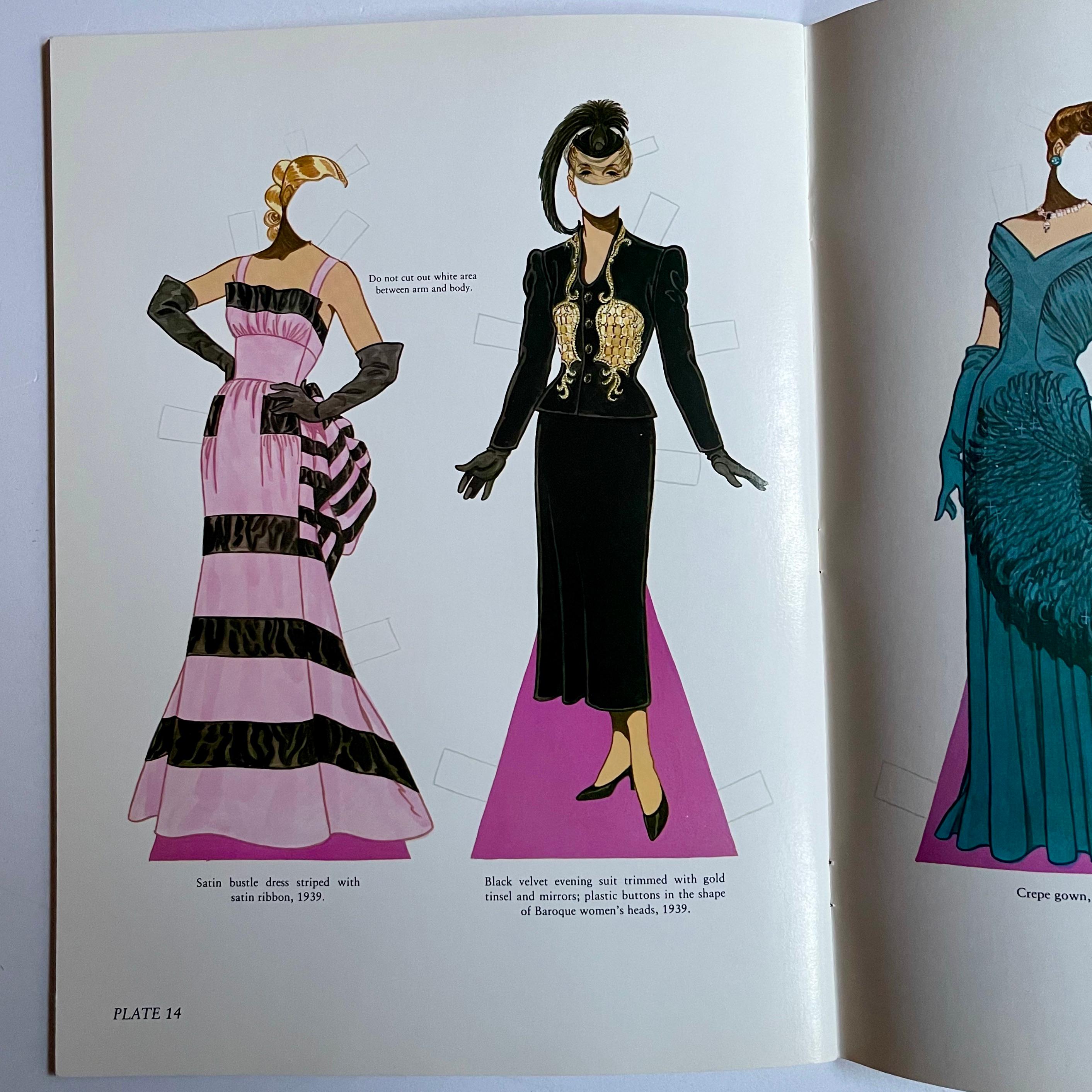 Late 20th Century Schiaperelli Fashion Review Paper Dolls in Full Color, 1st Edition 1988