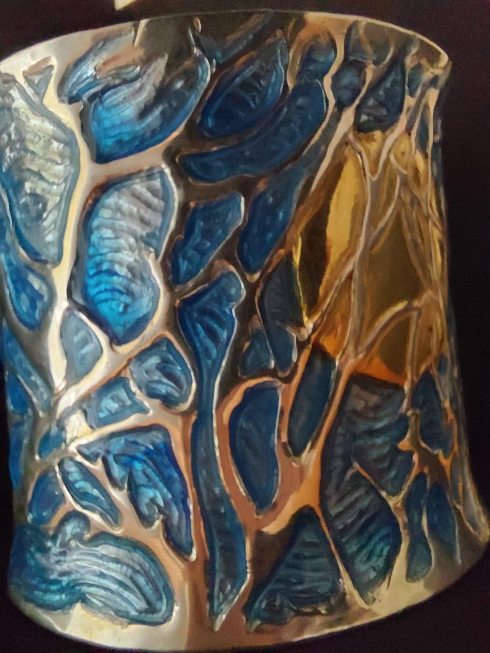 Schiava Blue Coral Bracelet, Sterling Silver, Handmade, Italy For Sale 14