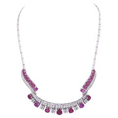 Schilling Very Fine Necklace with 21 Burma Rubies