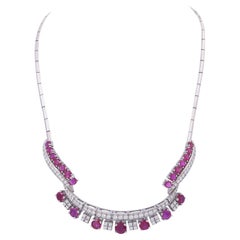 Schilling Very Fine Necklace with 21 Burma Rubies