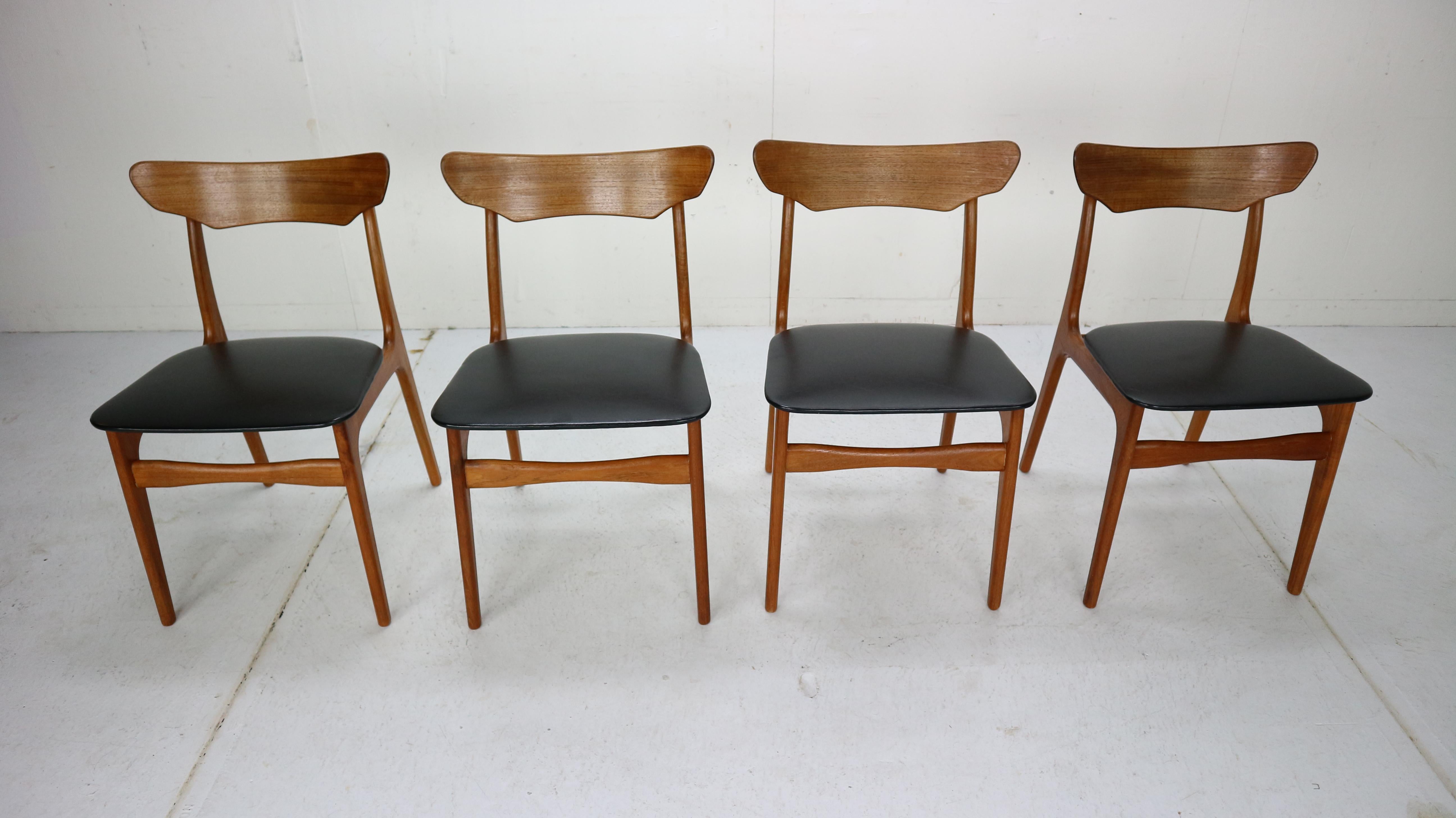 Danish Schiønning & Elgaard for Randers Møbelfabrik Set of 4 Teak Dining Room Chairs
