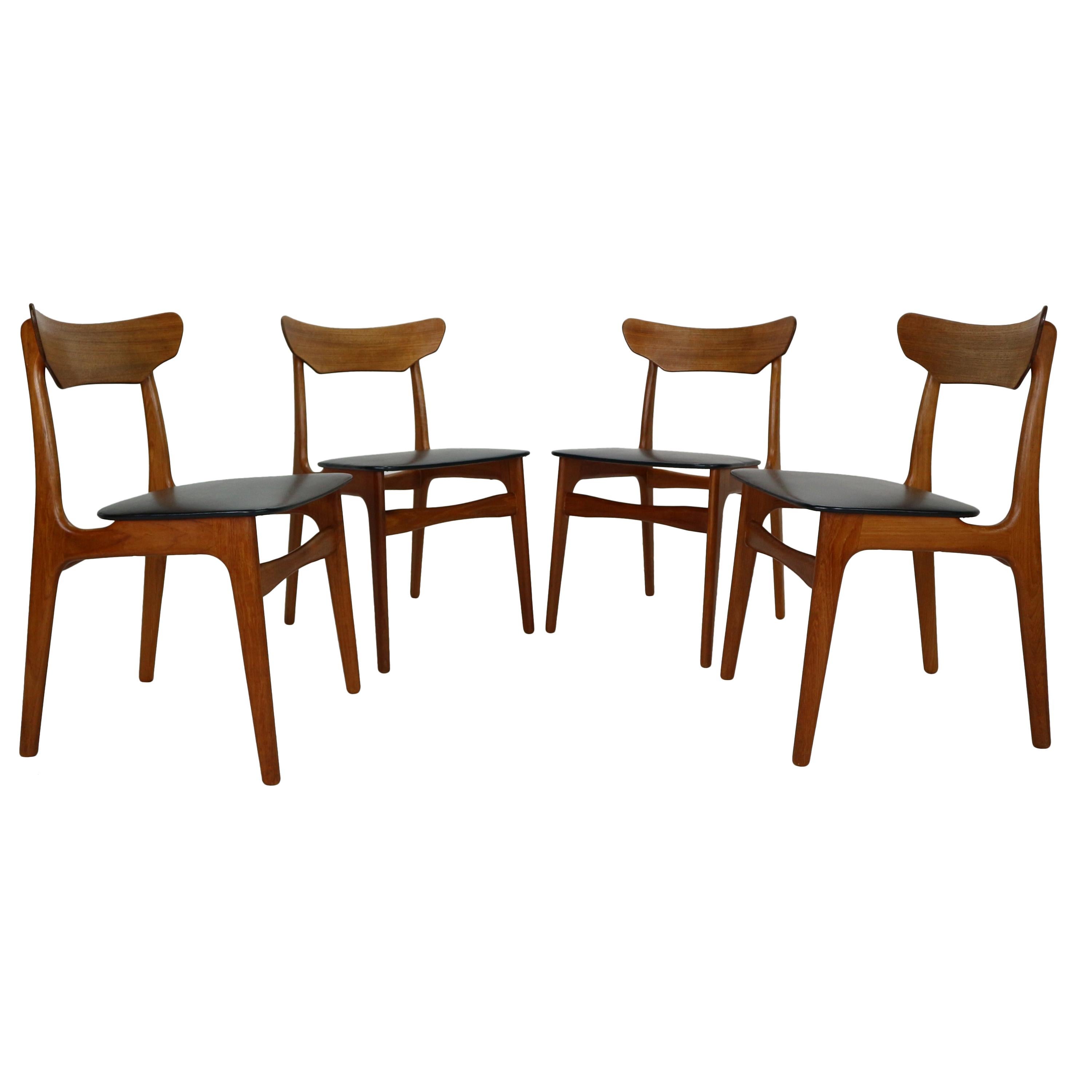 Schiønning & Elgaard for Randers Møbelfabrik Set of 4 Teak Dining Room Chairs