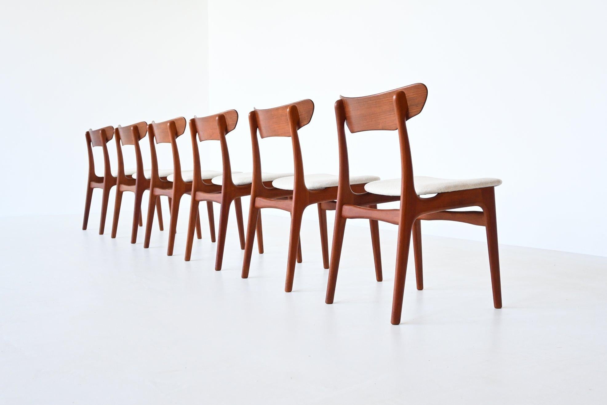 Mid-Century Modern Schionning & Elgaard Teak Dining Chairs Randers, Denmark, 1960