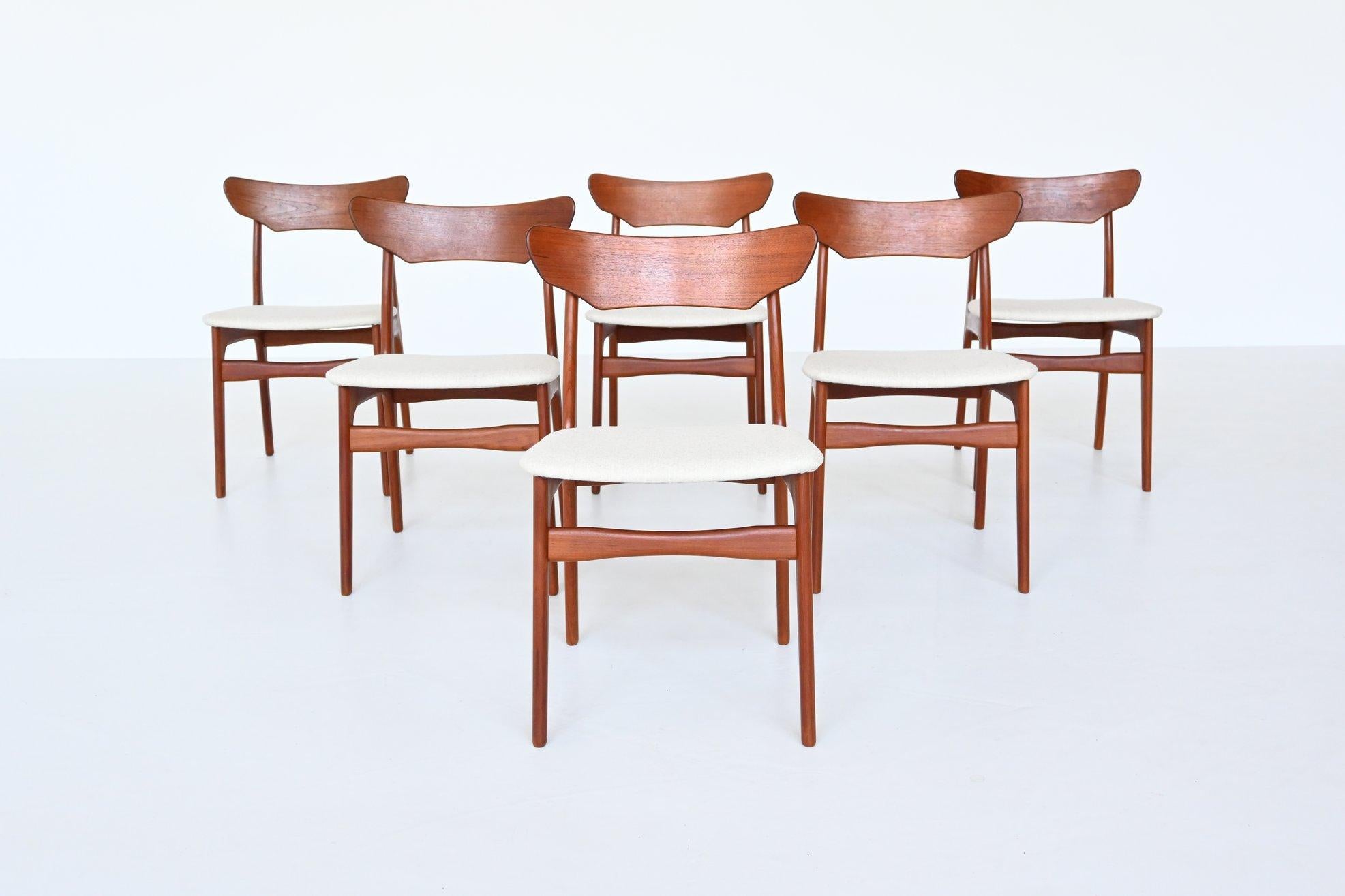 Schionning & Elgaard Teak Dining Chairs Randers, Denmark, 1960 In Good Condition In Etten-Leur, NL