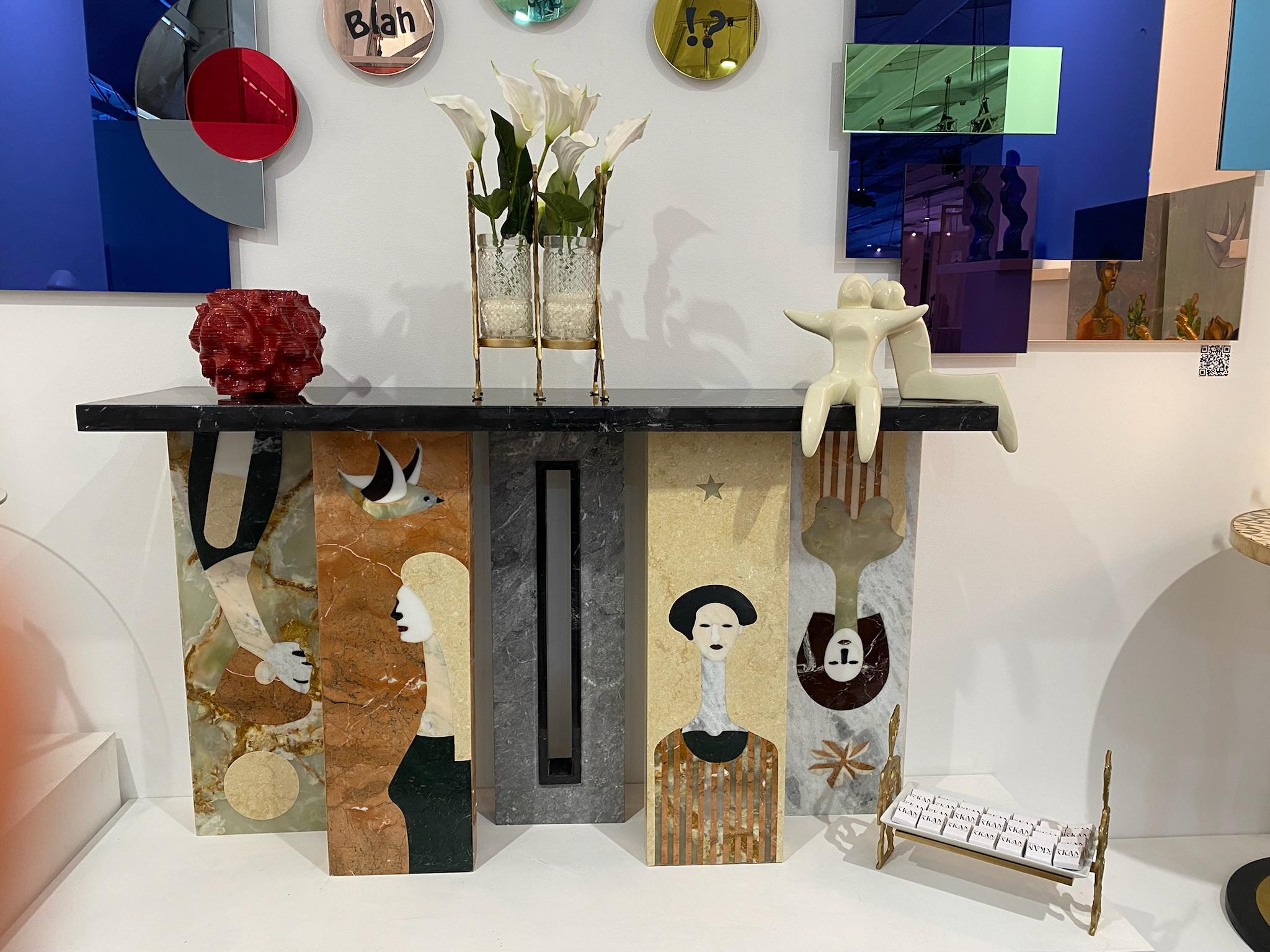 Contemporary Artistic Marble Console - SCHITZO II by R’Kan For Sale