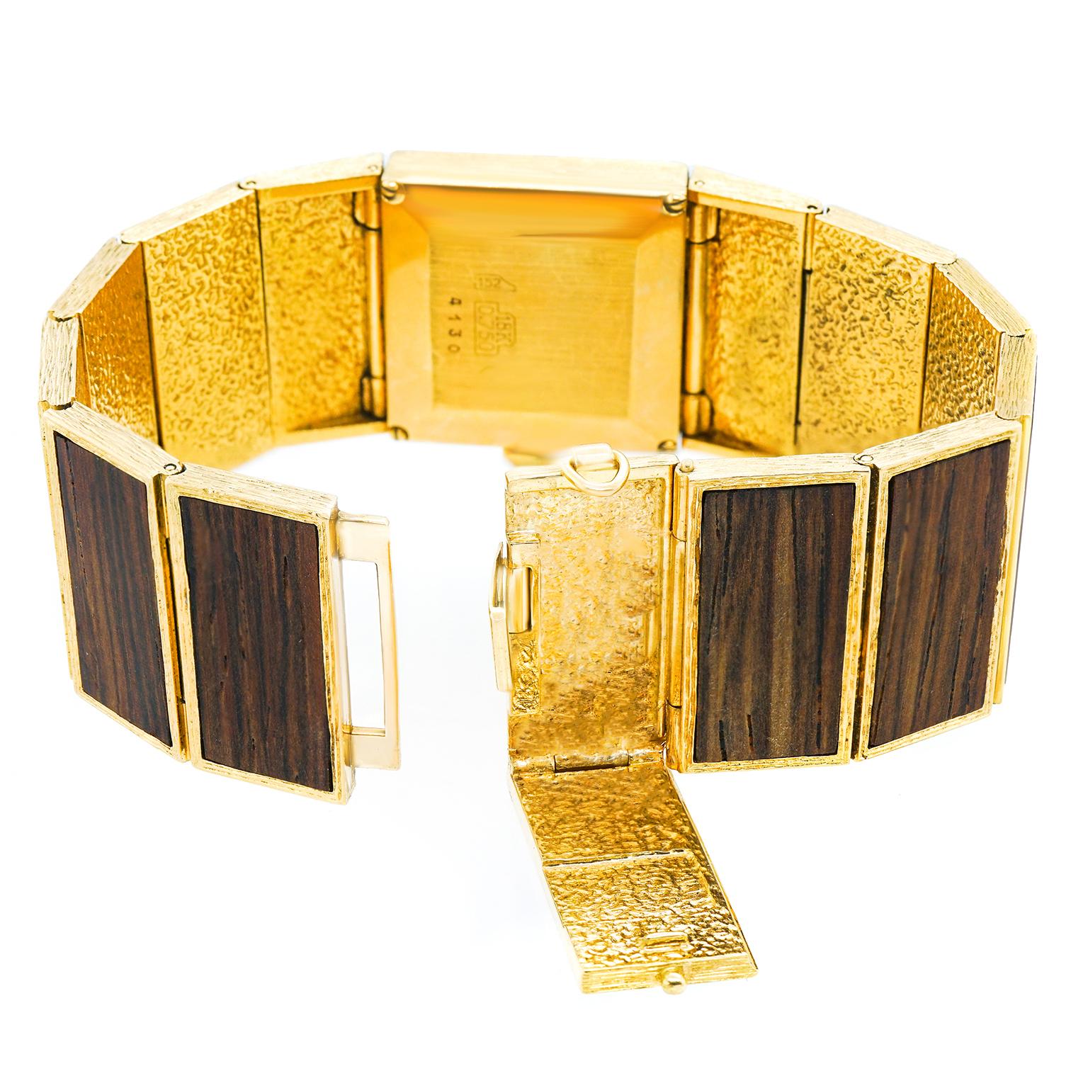 Schlegel & Plana Swiss Modern Gold Watch In Excellent Condition In Litchfield, CT
