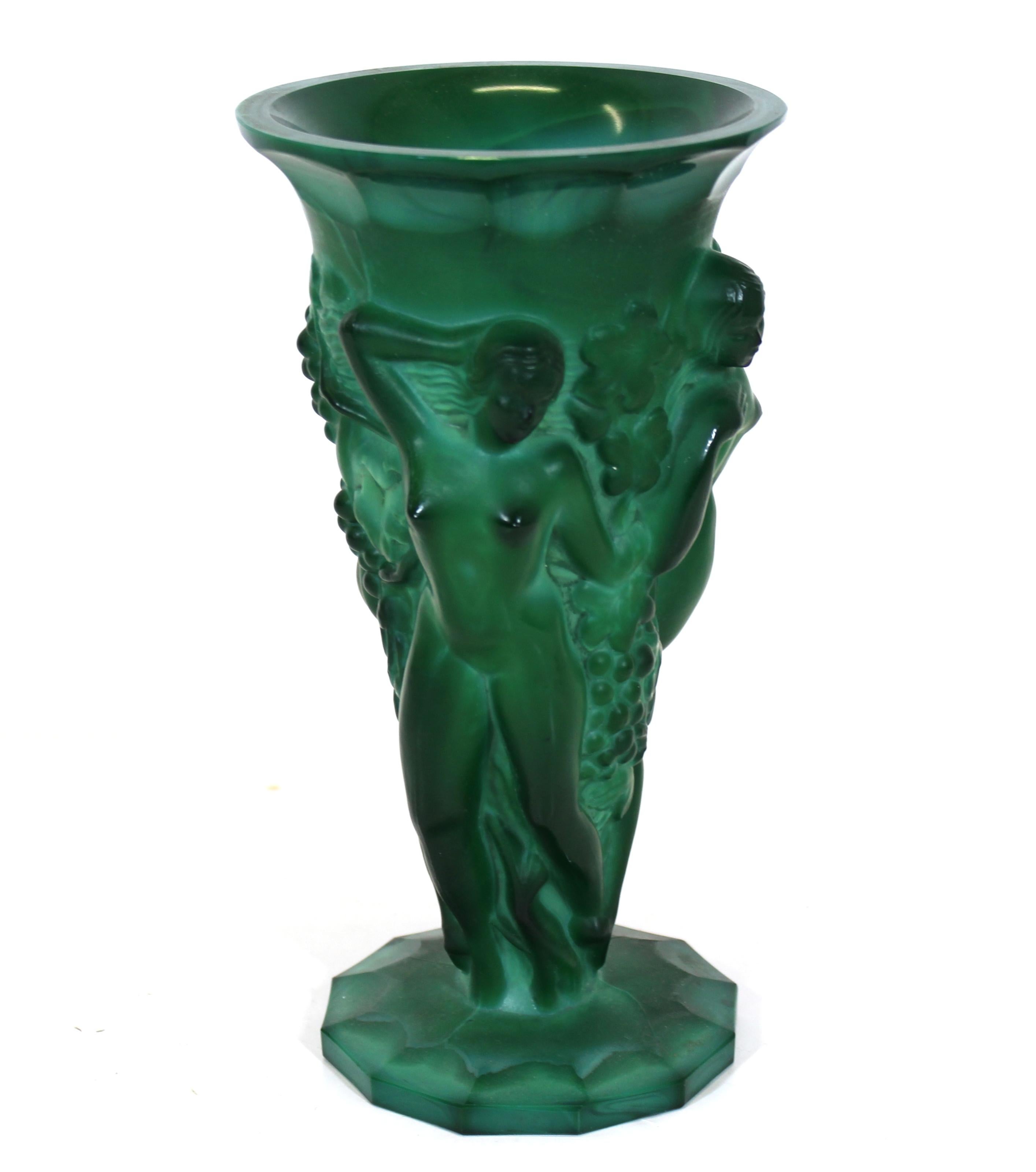 European Schlevogt Art Deco 'Grape Harvest' Vase