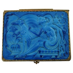 Scatola con coperchio in vetro marmorizzato di lappone "Ingrid" di Schlevogt Hoffmann con montature in Ormolu