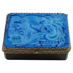 Scatola con coperchio in vetro marmorizzato di lappone "Ingrid" di Schlevogt Hoffmann con montature in Ormolu