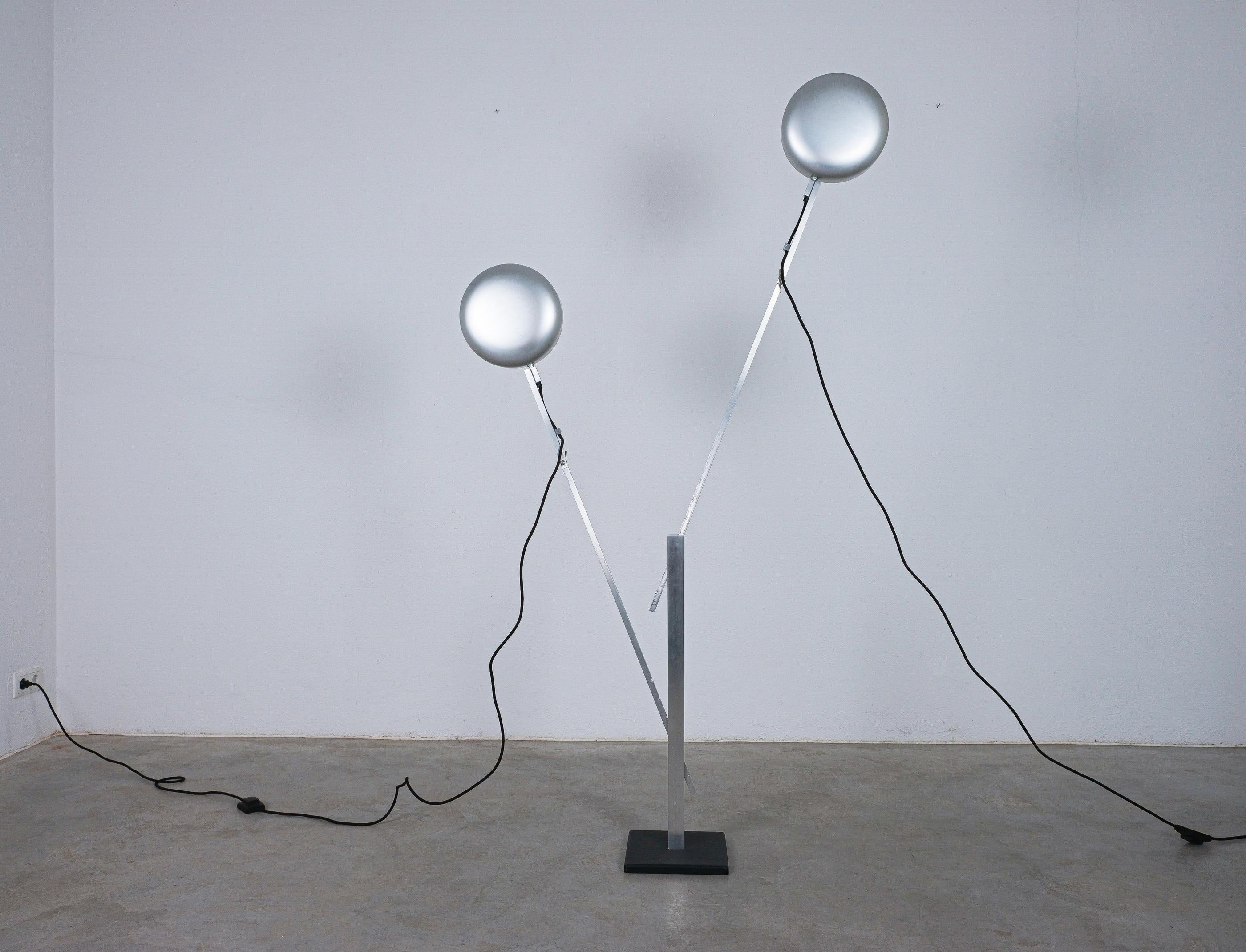 Schliephacke Double Feature Floor Lamp Aluminium for Mewa, circa 1955 en vente 6