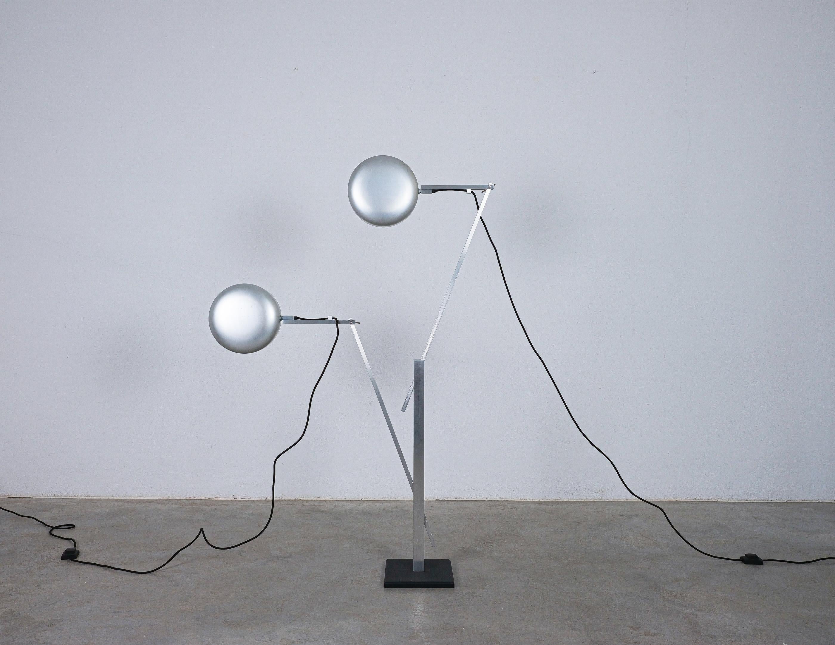 Schliephacke Double Feature Floor Lamp Aluminium for Mewa, circa 1955 en vente 9