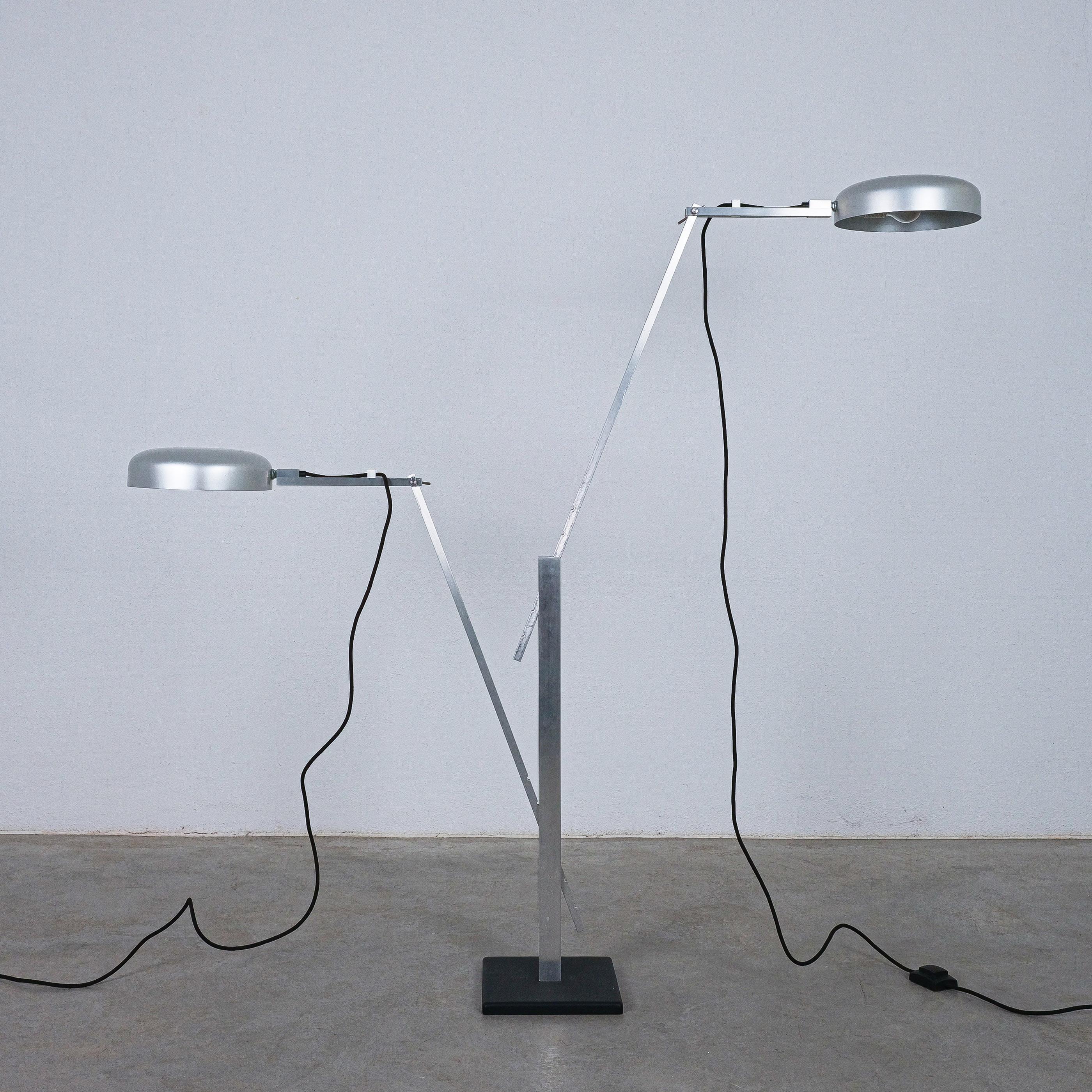 Schliephacke Double Feature Floor Lamp Aluminium for Mewa, circa 1955 en vente 12