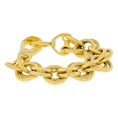Schlumberger 18k Gold Double Circle Link Bracelet