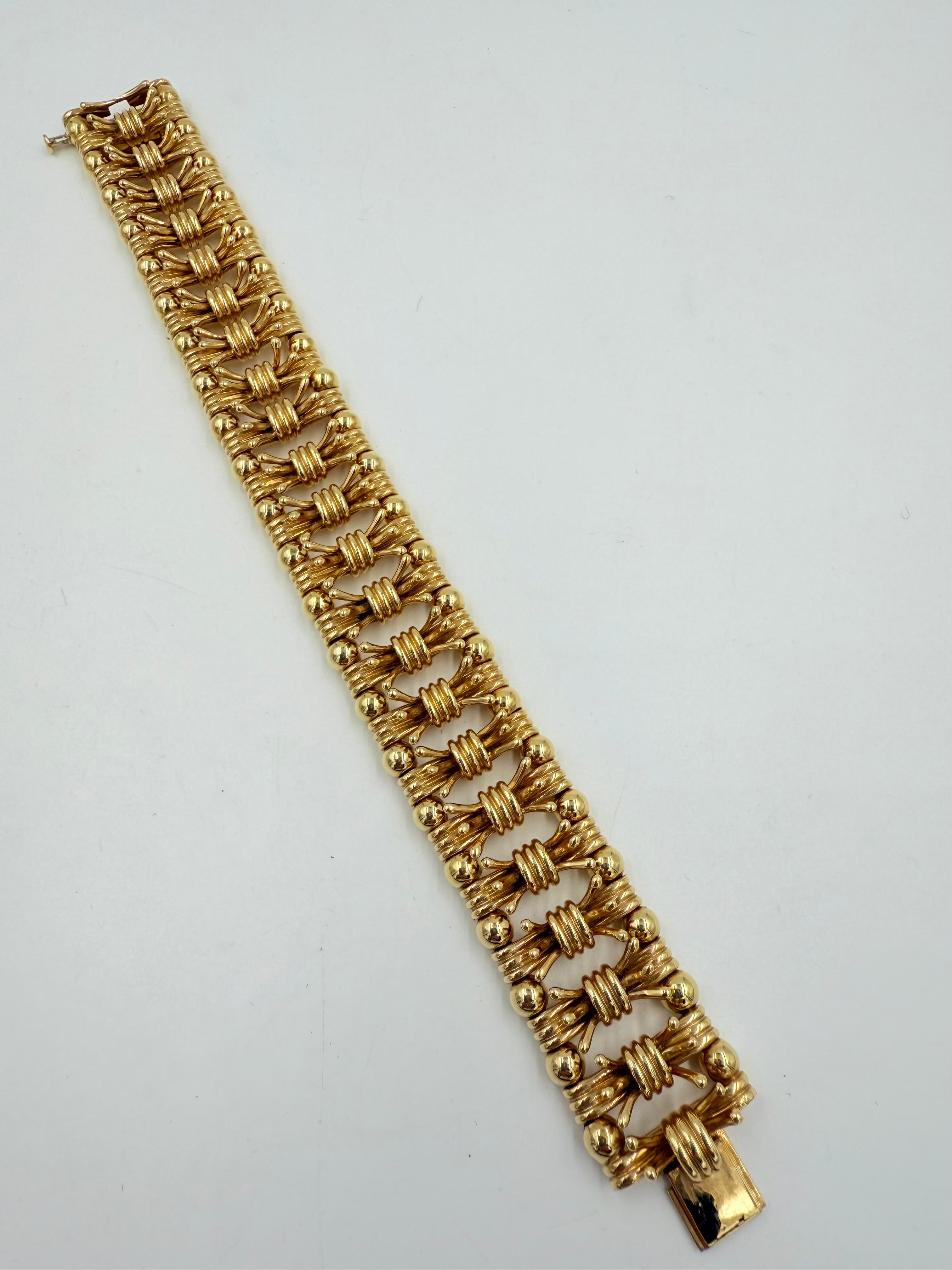 Schlumberger Bracelet large en or jaune 18k en vente 3