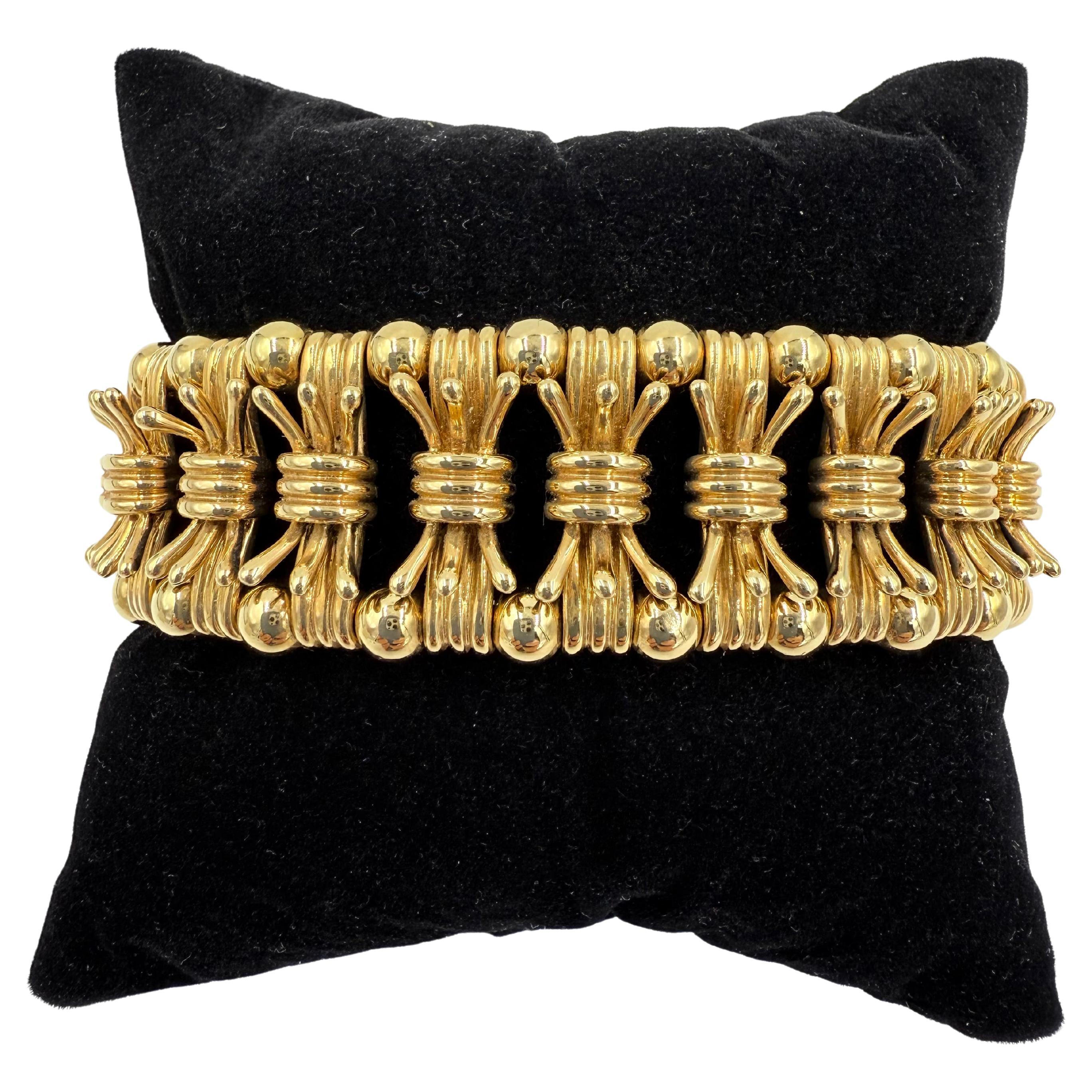 Schlumberger Bracelet large en or jaune 18k en vente