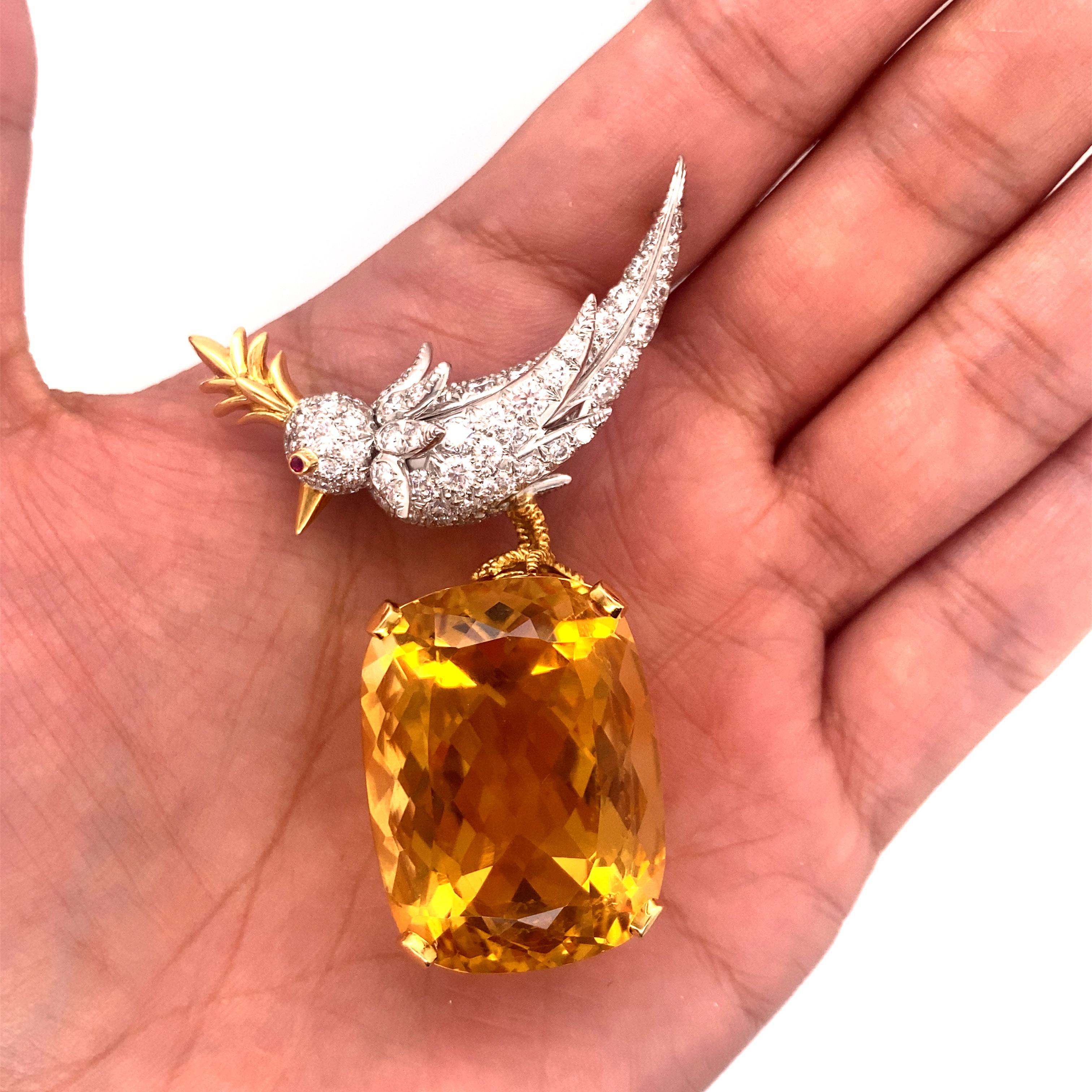 Contemporary Tiffany Schlumberger 'Bird on a Rock' Brooch