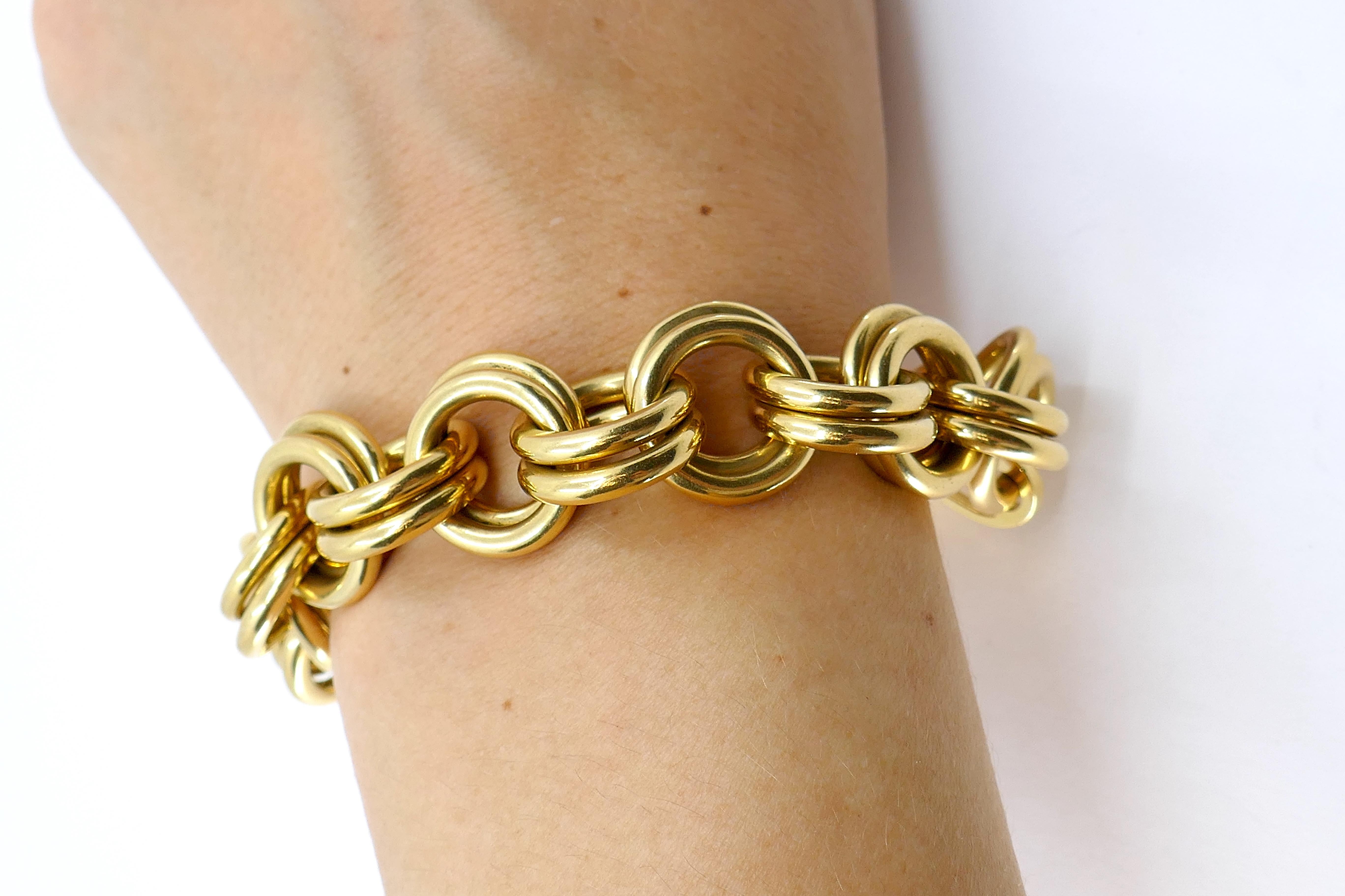 Schlumberger for Tiffany & Co. Bull Swivel Link Bracelet 18K Gold 5