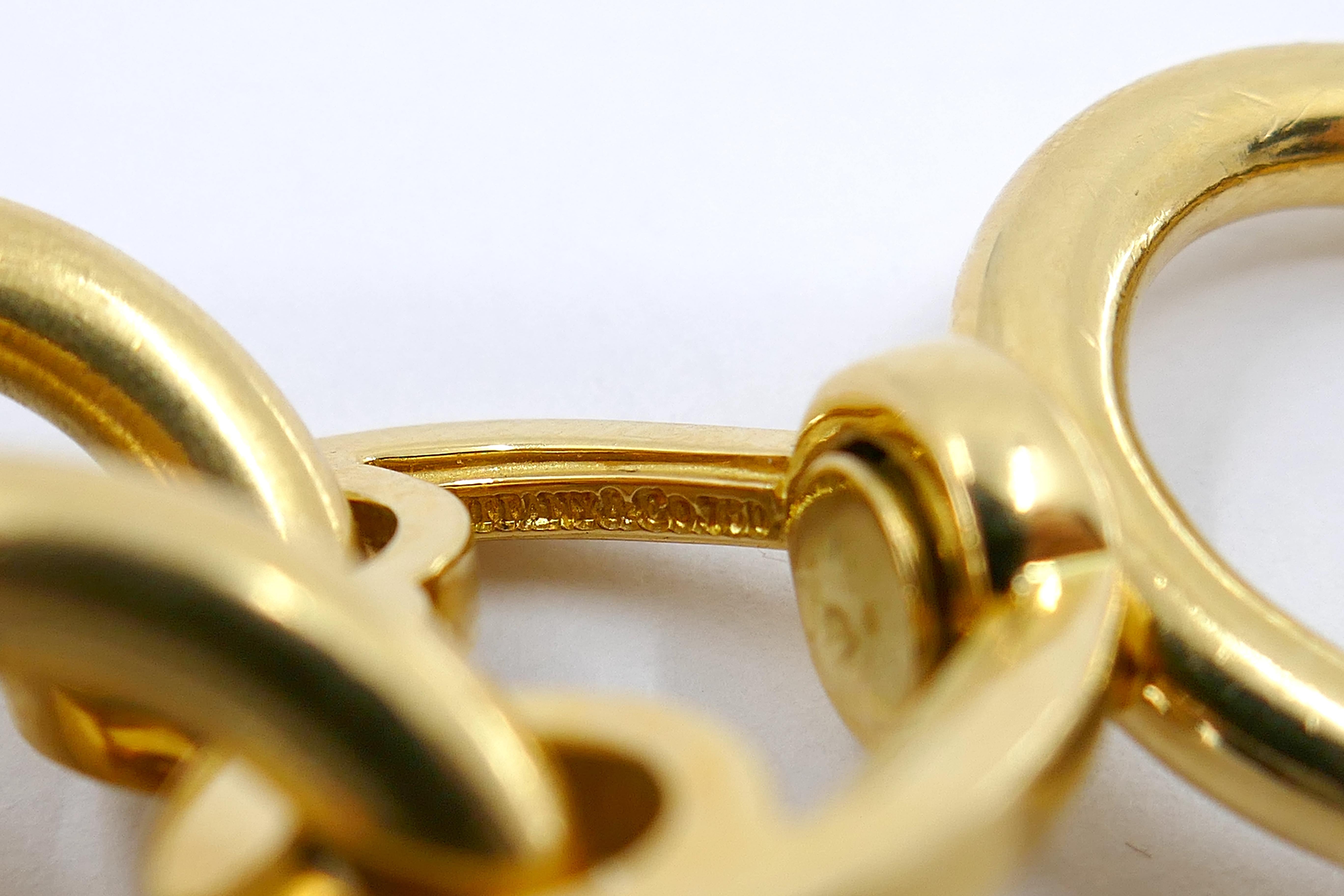 Schlumberger for Tiffany & Co. Bull Swivel Link Bracelet 18K Gold In Good Condition For Sale In Beverly Hills, CA