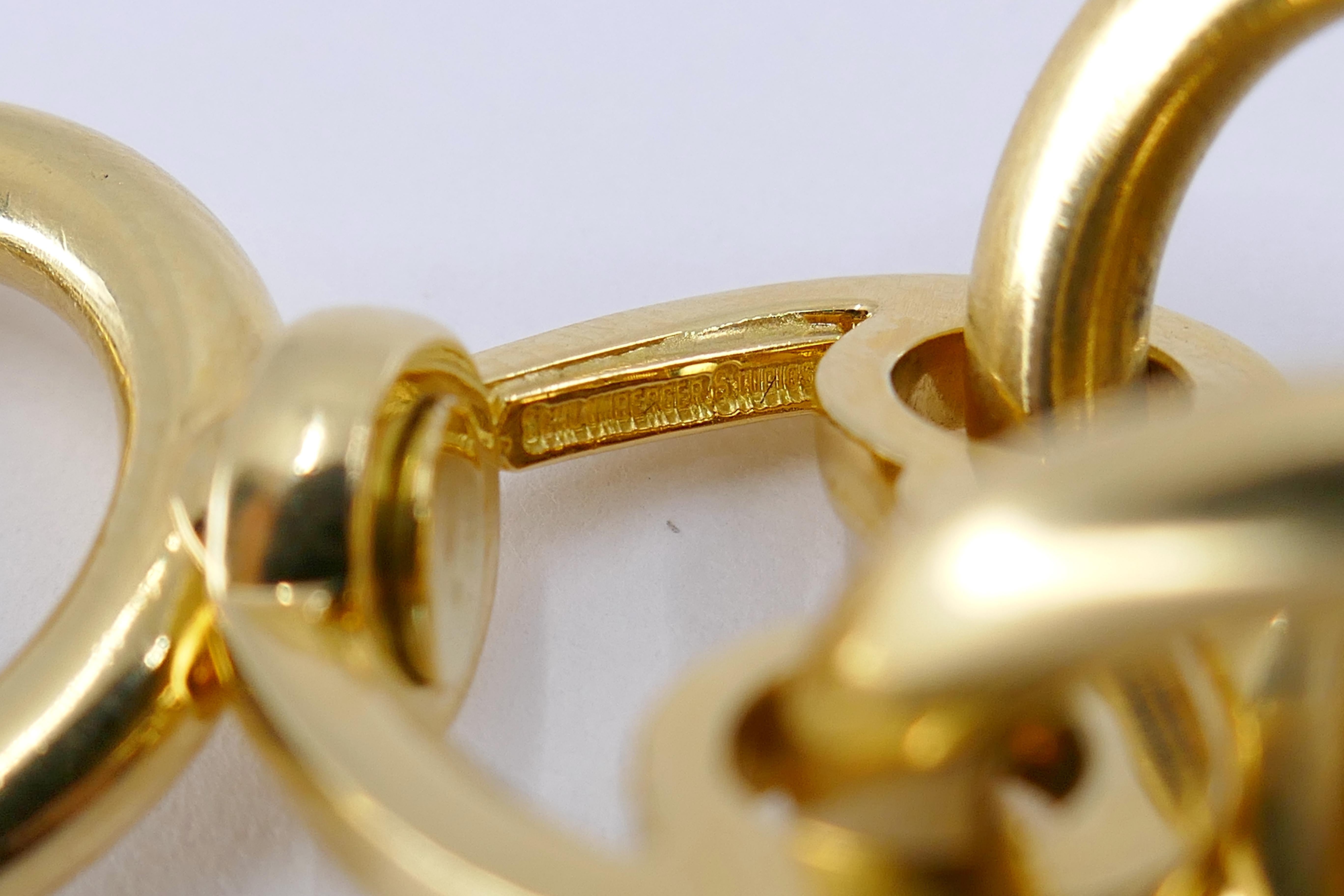 Women's Schlumberger for Tiffany & Co. Bull Swivel Link Bracelet 18K Gold For Sale