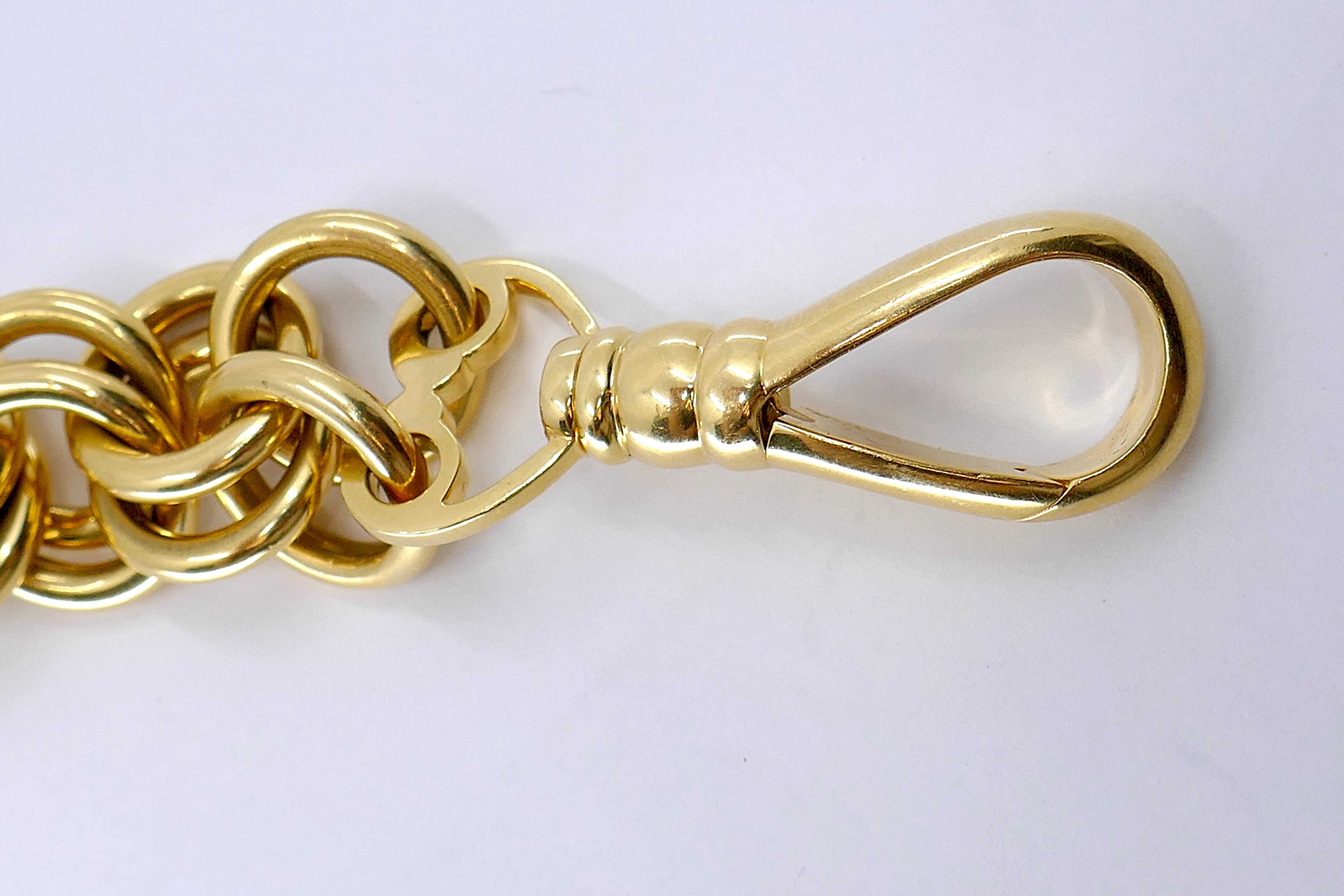 Schlumberger for Tiffany & Co. Bull Swivel Link Bracelet 18K Gold In Good Condition For Sale In Beverly Hills, CA