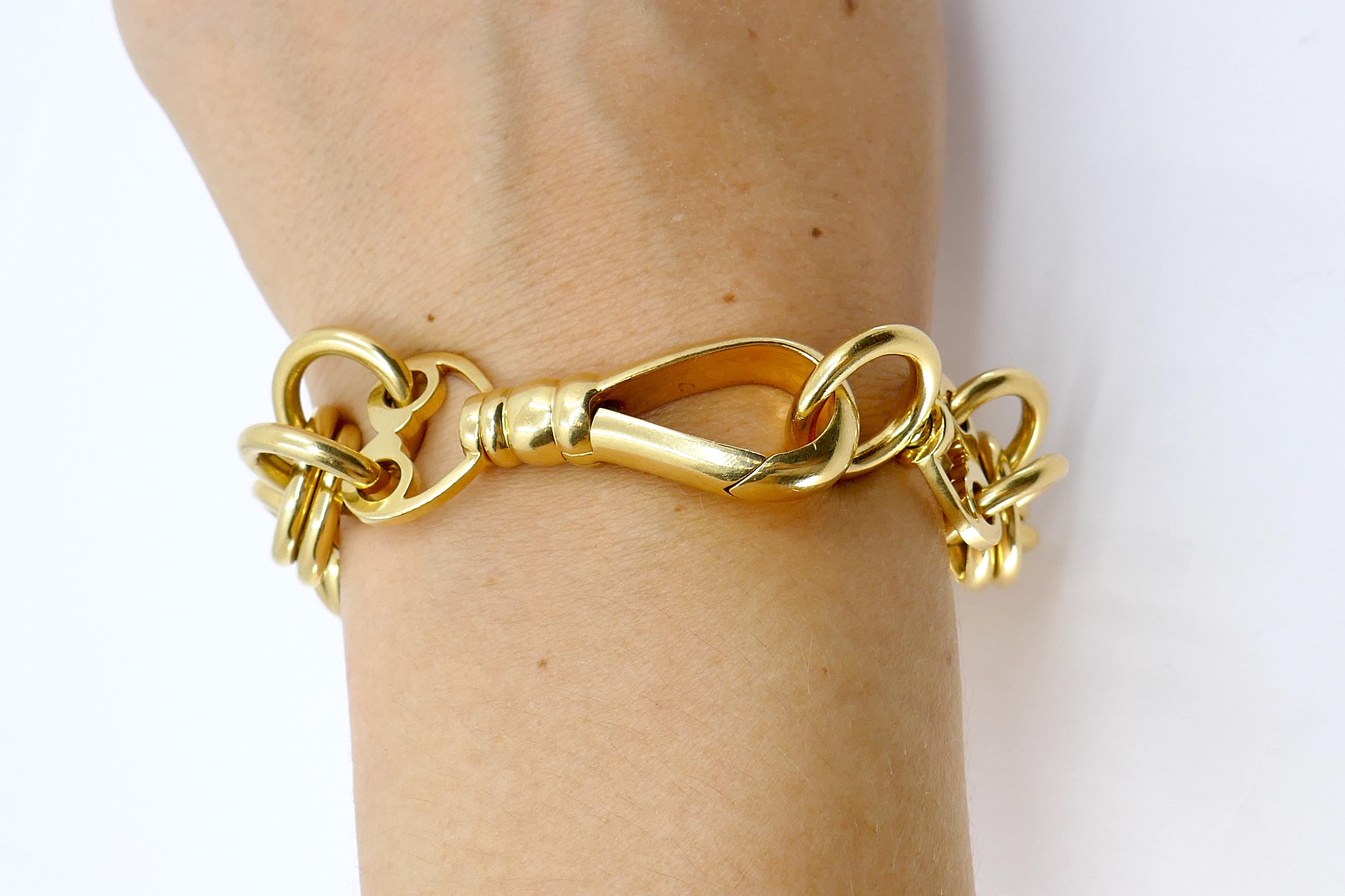 Schlumberger for Tiffany & Co. Bull Swivel Link Bracelet 18K Gold For Sale 3