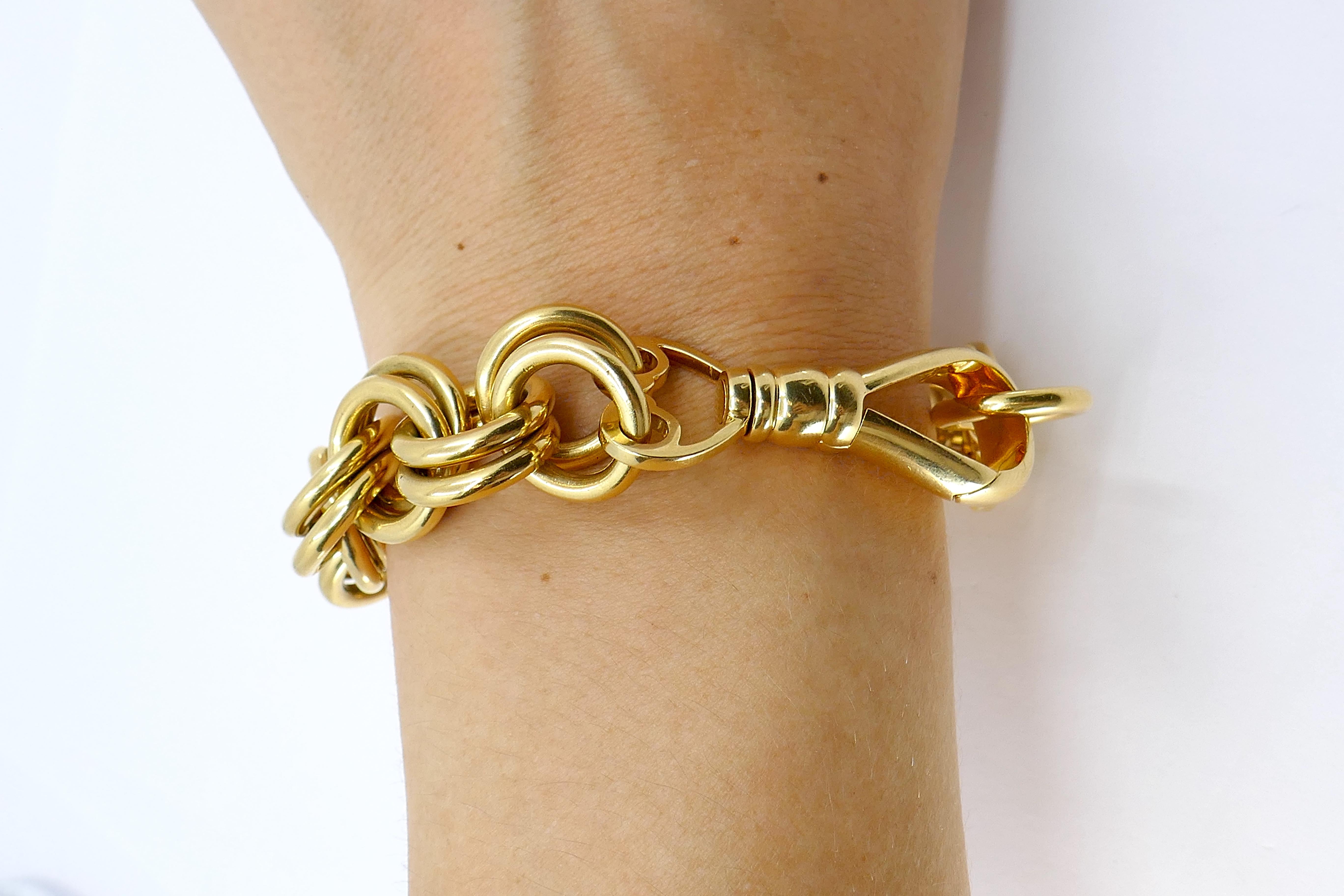 Schlumberger for Tiffany & Co. Bull Swivel Link Bracelet 18K Gold For Sale 4