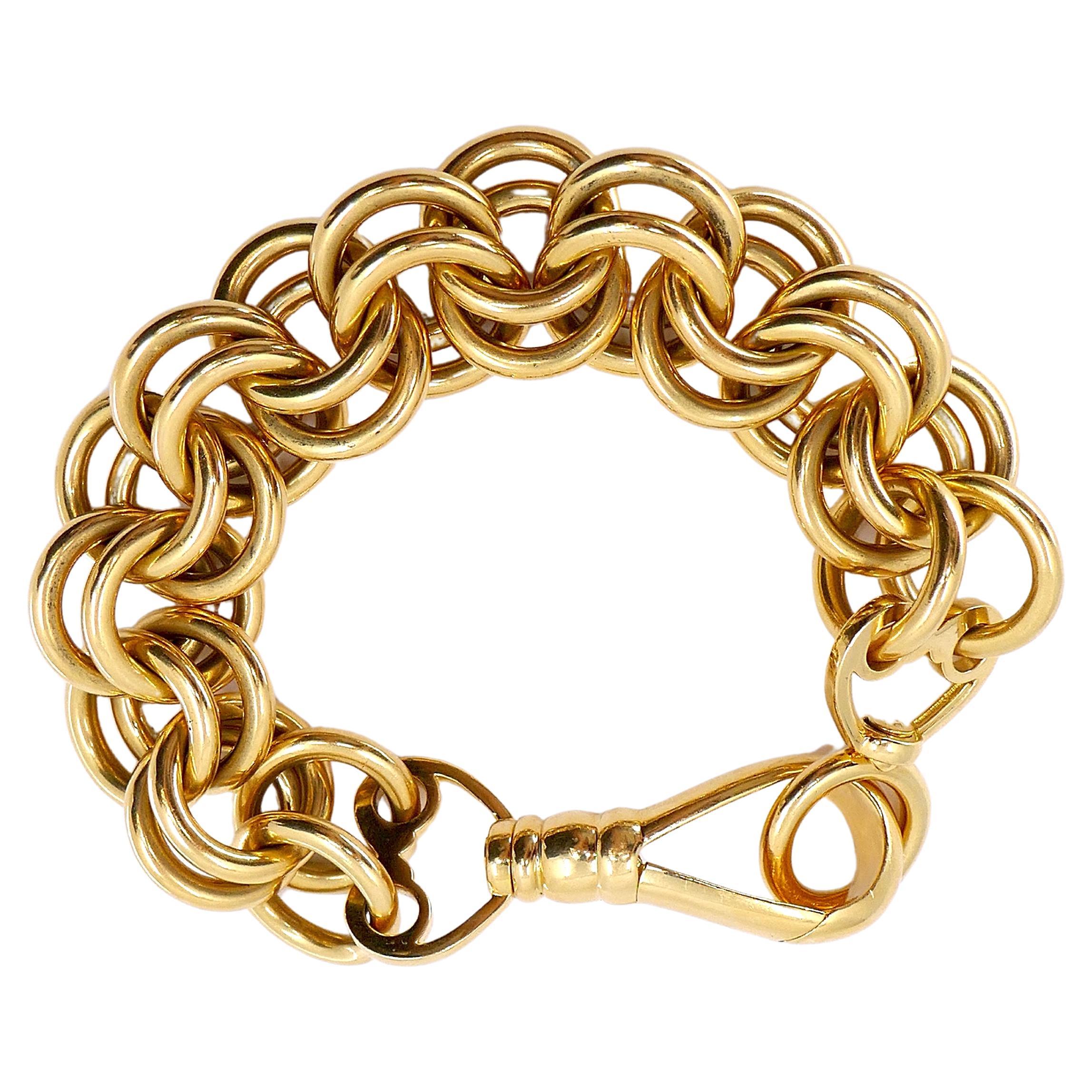 Schlumberger for Tiffany & Co. Bull Swivel Link Bracelet 18K Gold For Sale