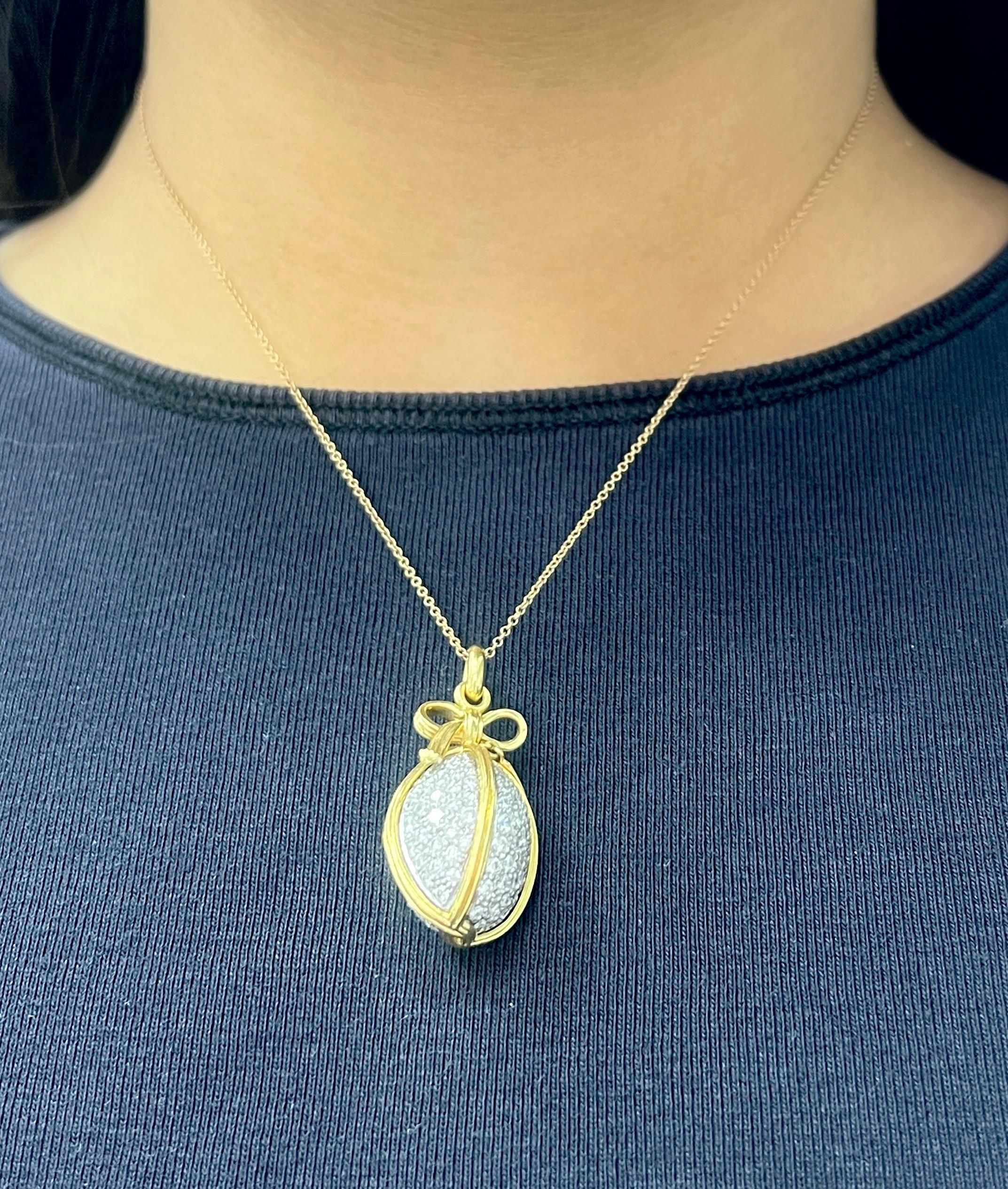Schlumberger for Tiffany & Co. Diamond Gold Pendant Necklace In Excellent Condition In New York, NY