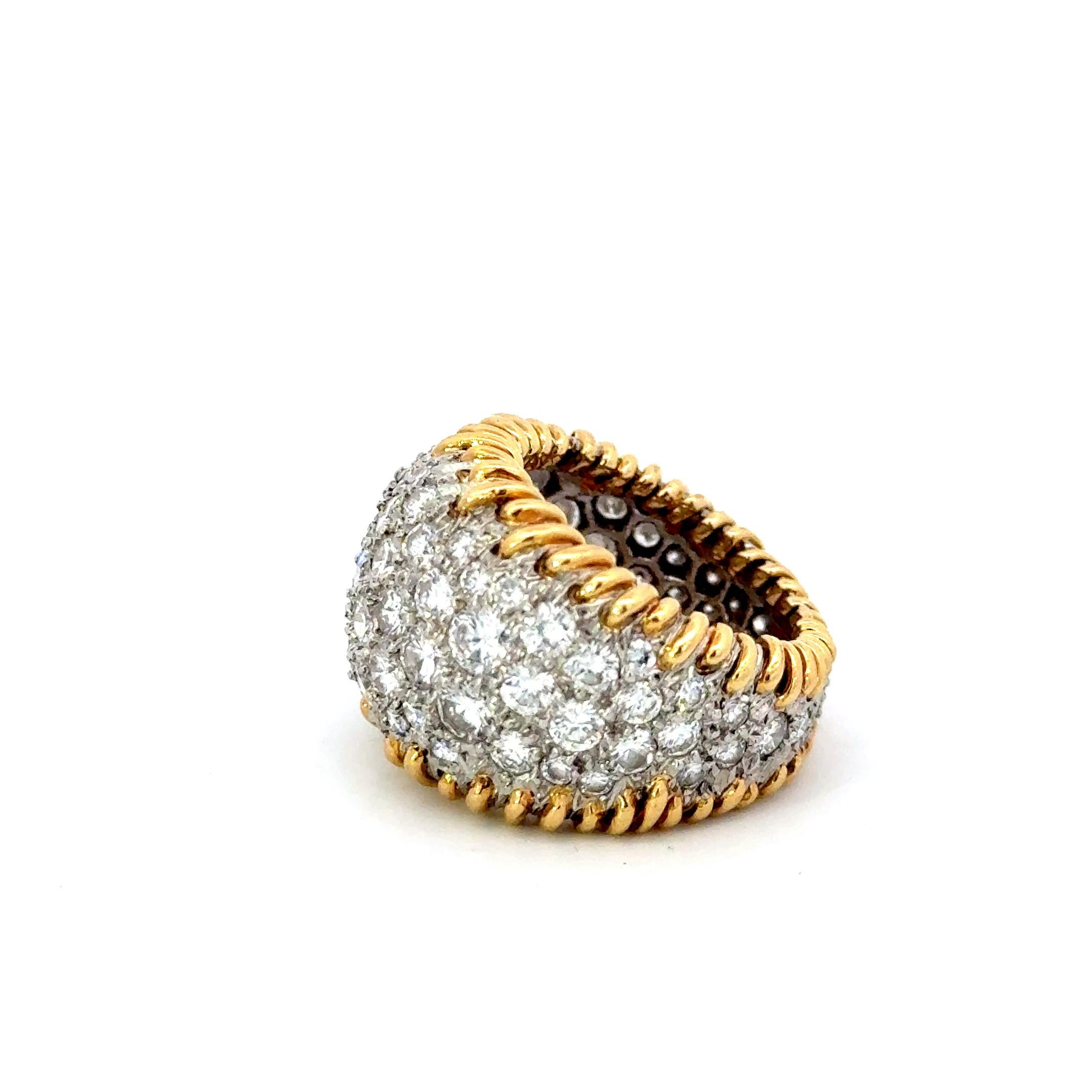 Schlumberger for Tiffany & Co. Diamond Stitches Ring 18K Gold For Sale 1
