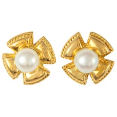 Schlumberger for Tiffany & Co. Gold and Pearl Earrings