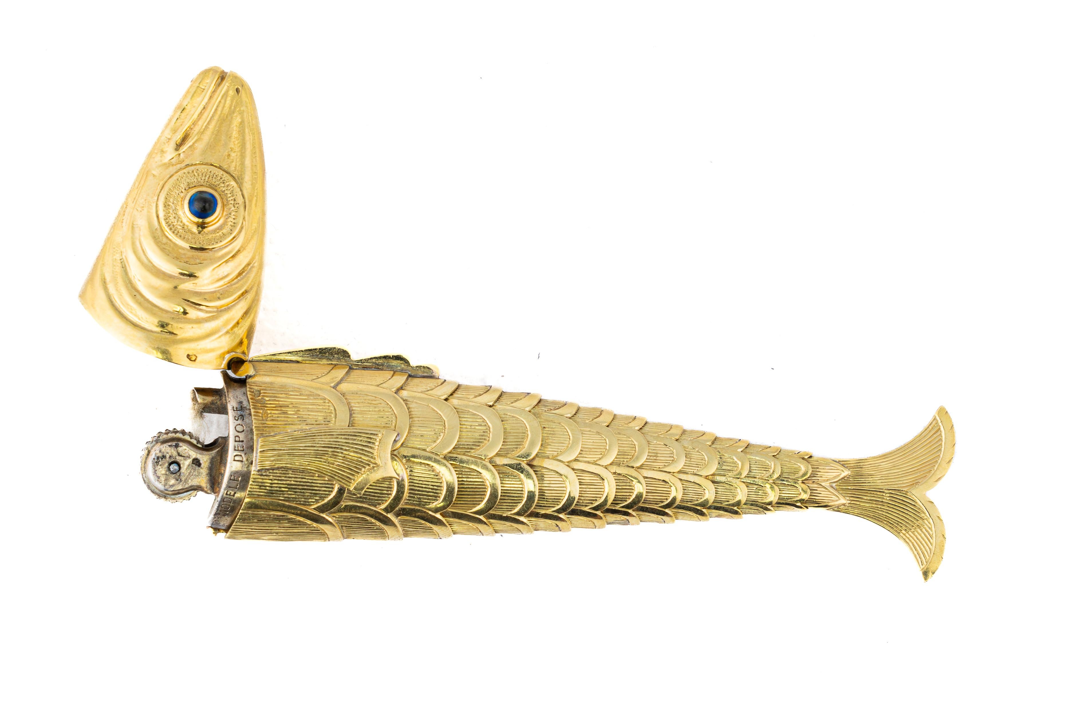 Schlumberger pour Tiffany & Co. Briquet à poisson en or Excellent état - En vente à New York, NY