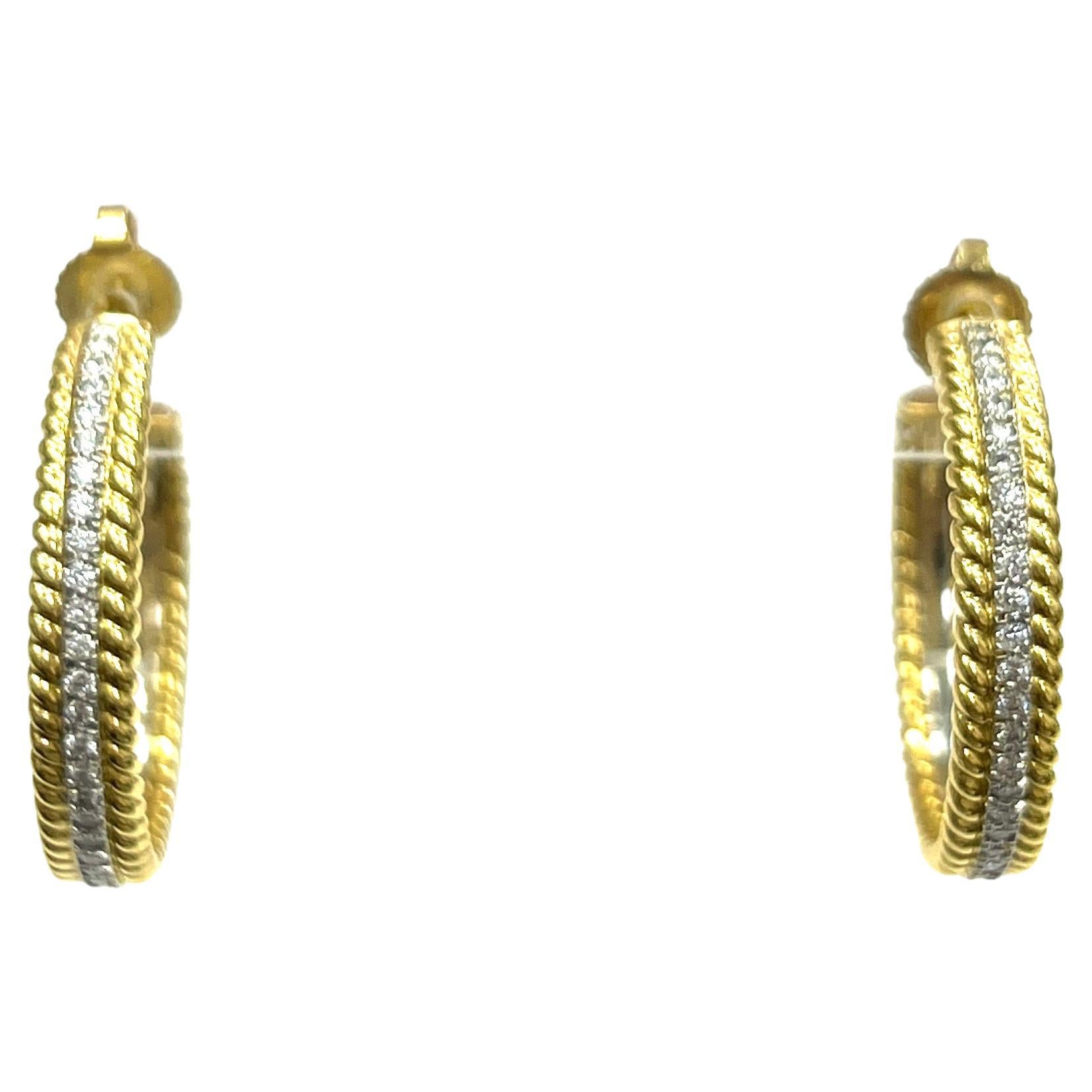 Schlumberger for Tiffany & Co. Hoop Diamond Earrings For Sale