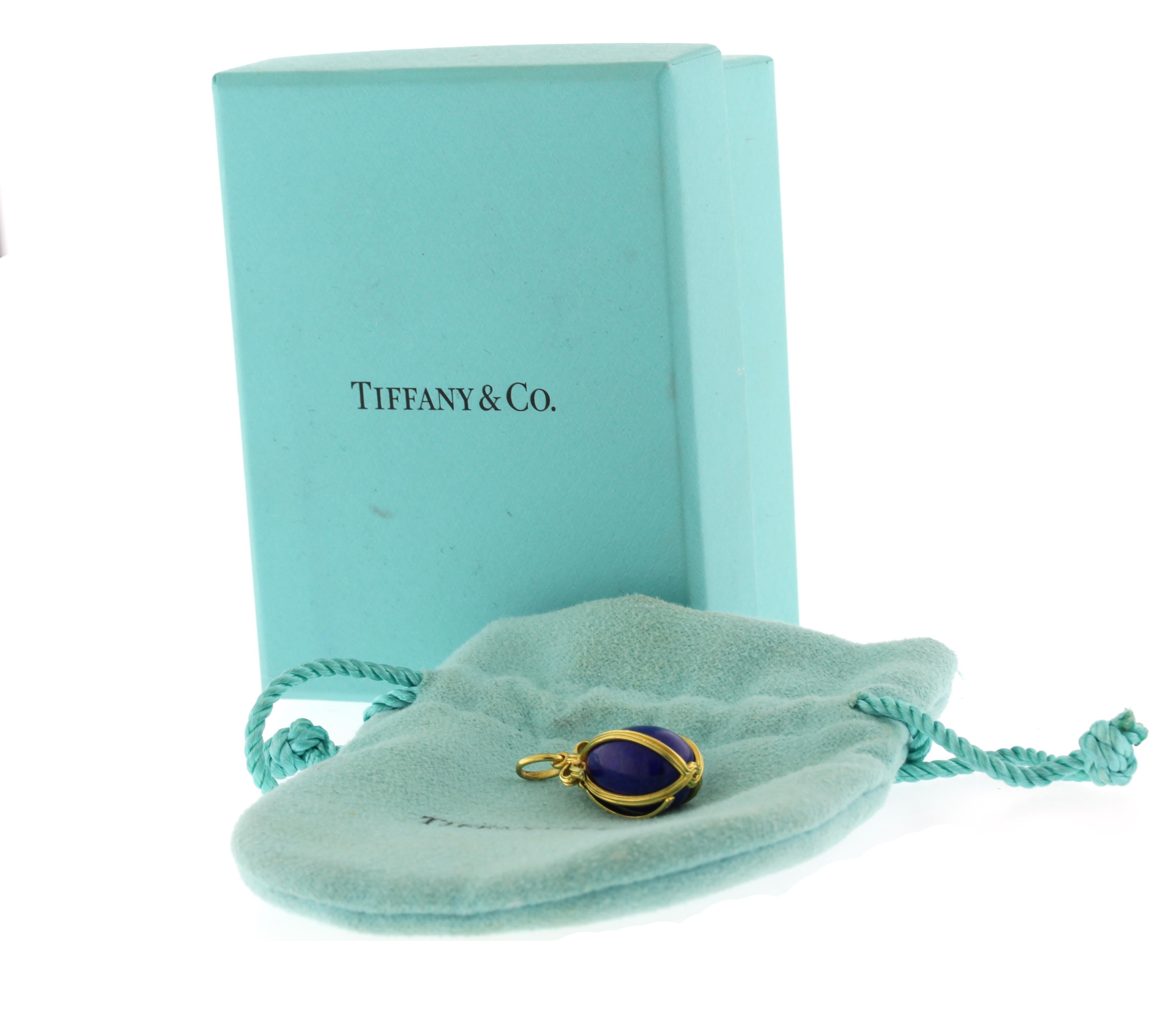 Taille ronde Schlumberger for Tiffany & Co. Lapis Lazuli Egg Charm Pendant