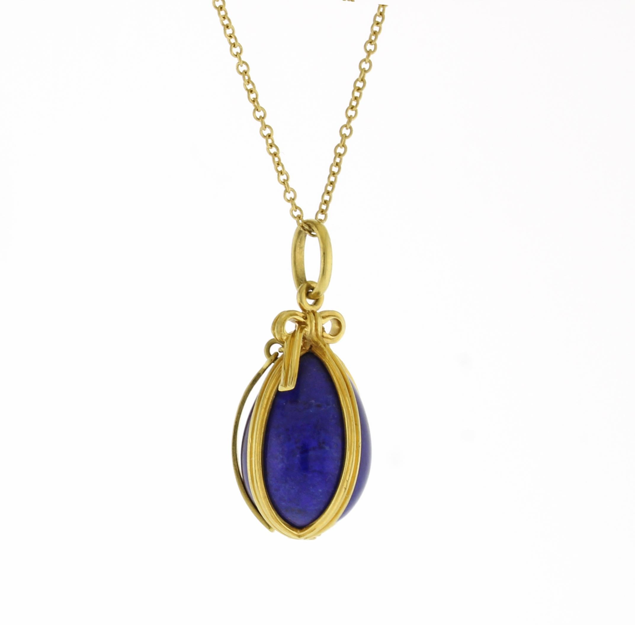  Schlumberger for Tiffany & Co. Lapis Lazuli Egg Charm Pendant Unisexe 