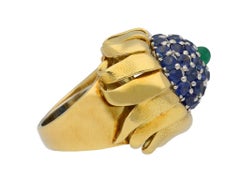 Schlumberger for Tiffany & Co. Natural Unenhanced Emerald Sapphire Ring