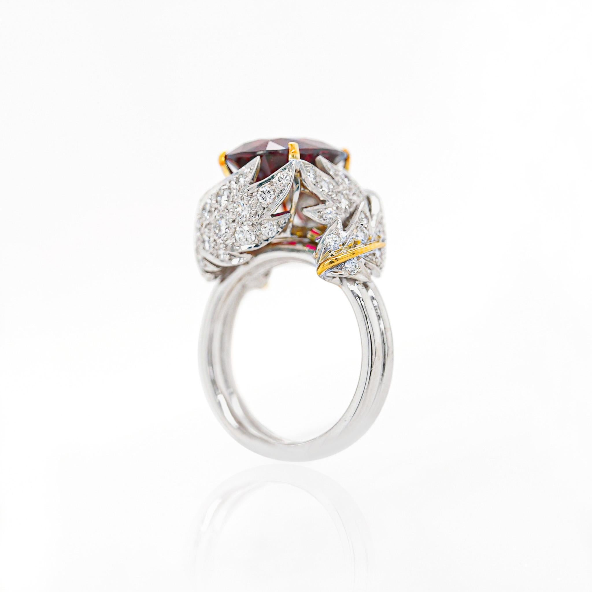 Schlumberger per Tiffany & Co. No Heat Anello con rubino e diamante da 6 carati in vendita 4