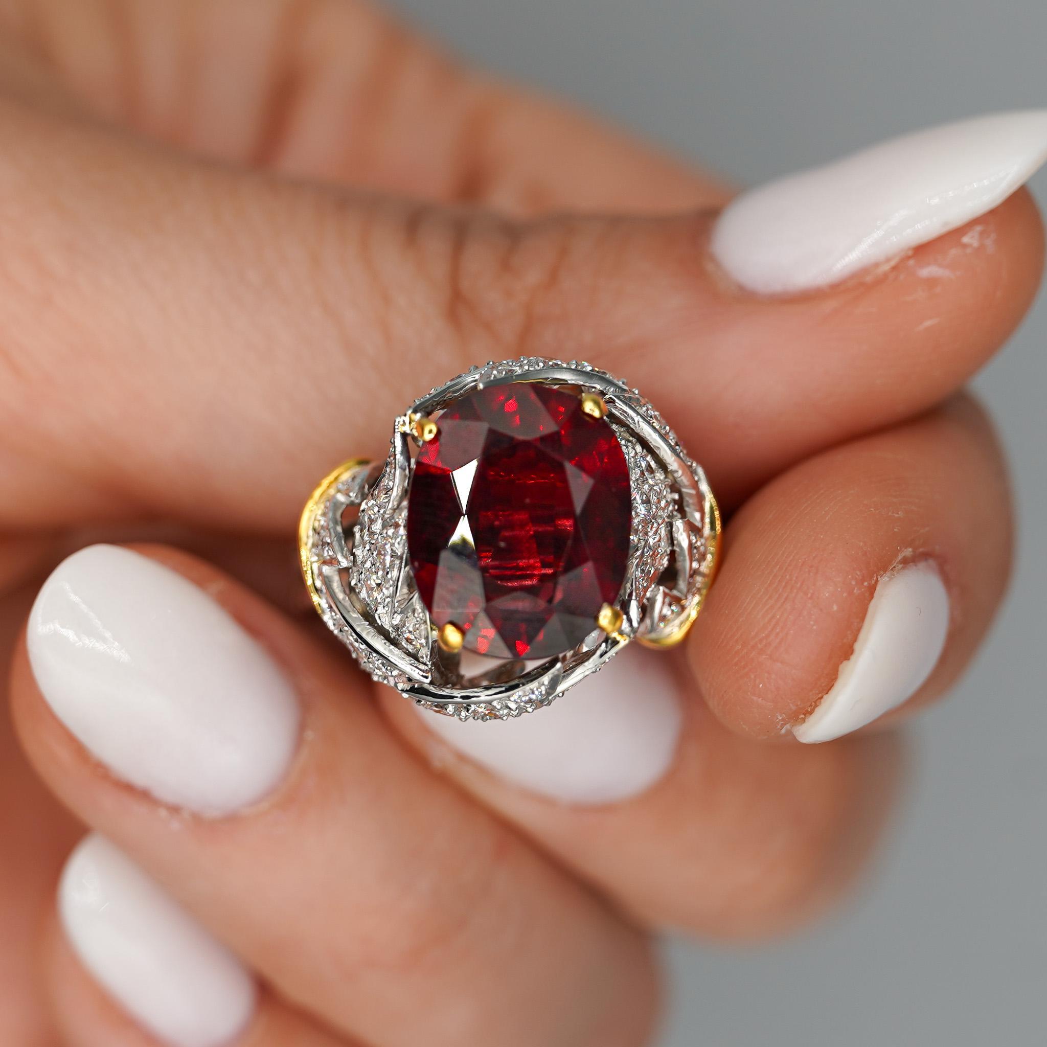 Schlumberger per Tiffany & Co. No Heat Anello con rubino e diamante da 6 carati in vendita 5