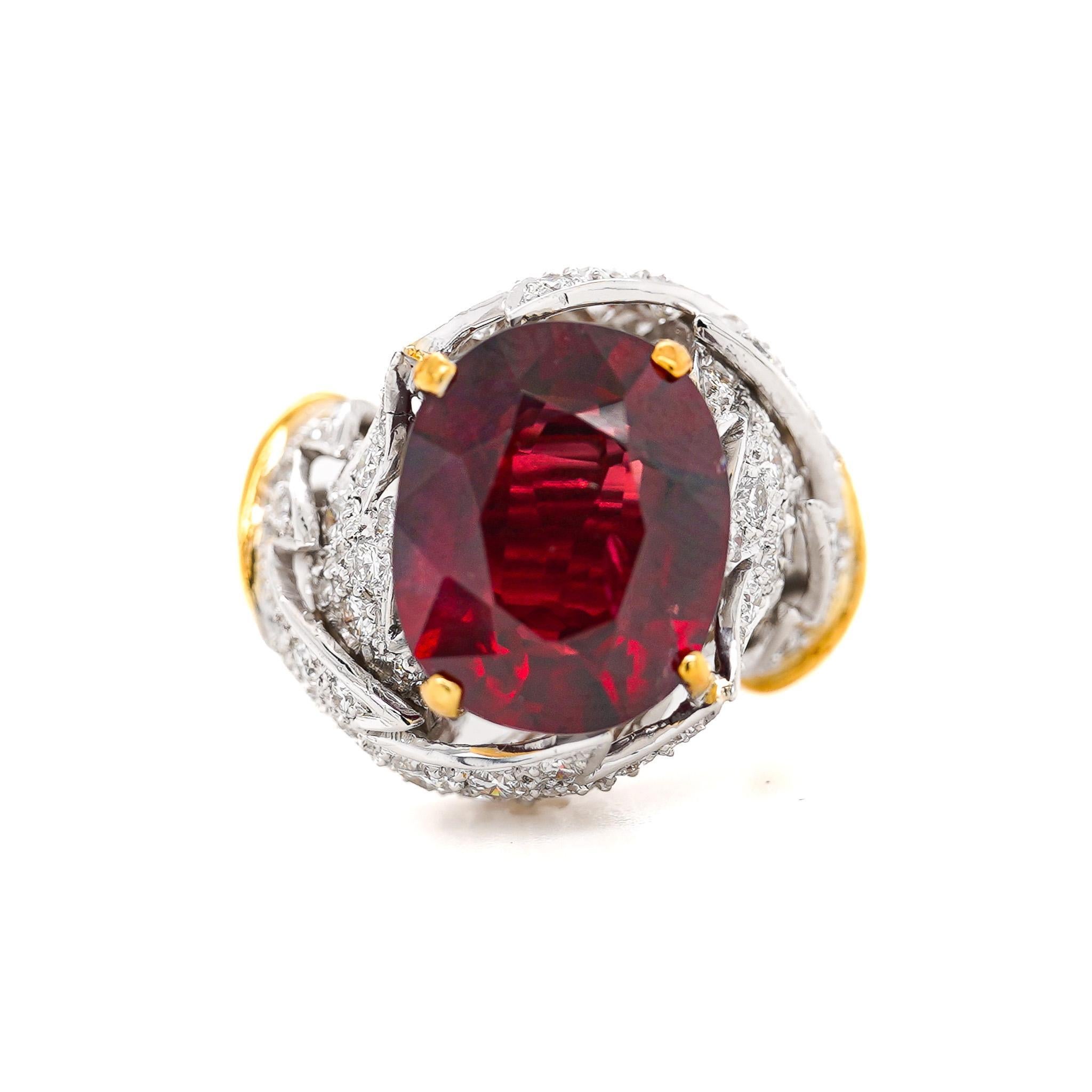 Schlumberger per Tiffany & Co. No Heat Anello con rubino e diamante da 6 carati in vendita 7