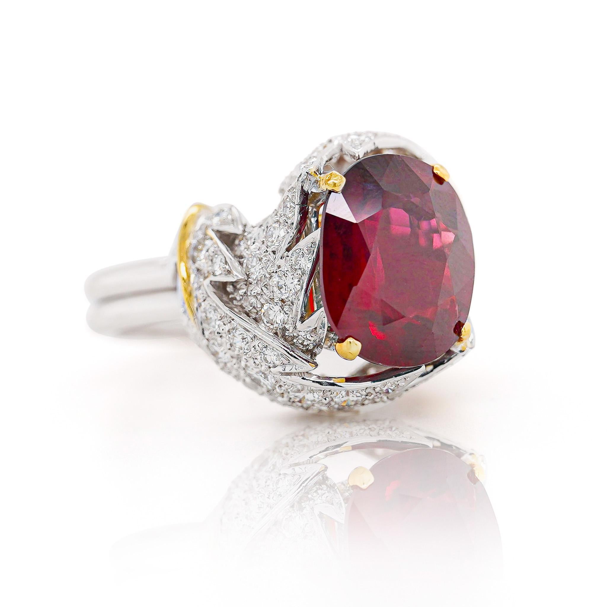 Schlumberger per Tiffany & Co. No Heat Anello con rubino e diamante da 6 carati in vendita 8
