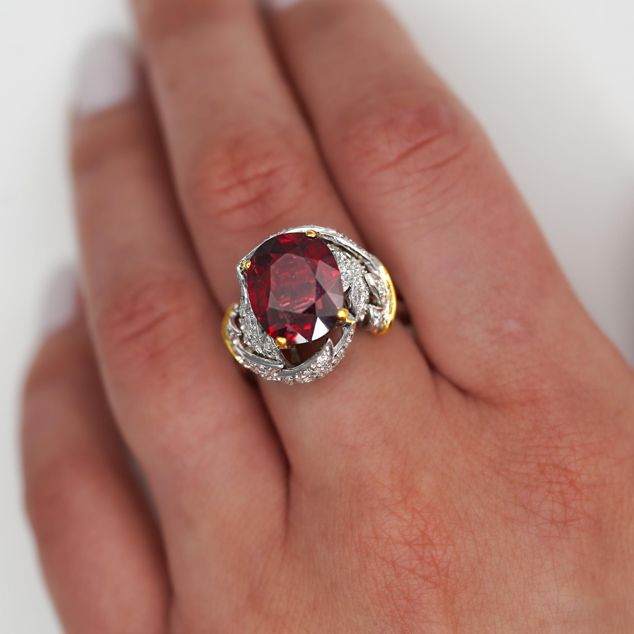 Schlumberger per Tiffany & Co. No Heat Anello con rubino e diamante da 6 carati in vendita 2