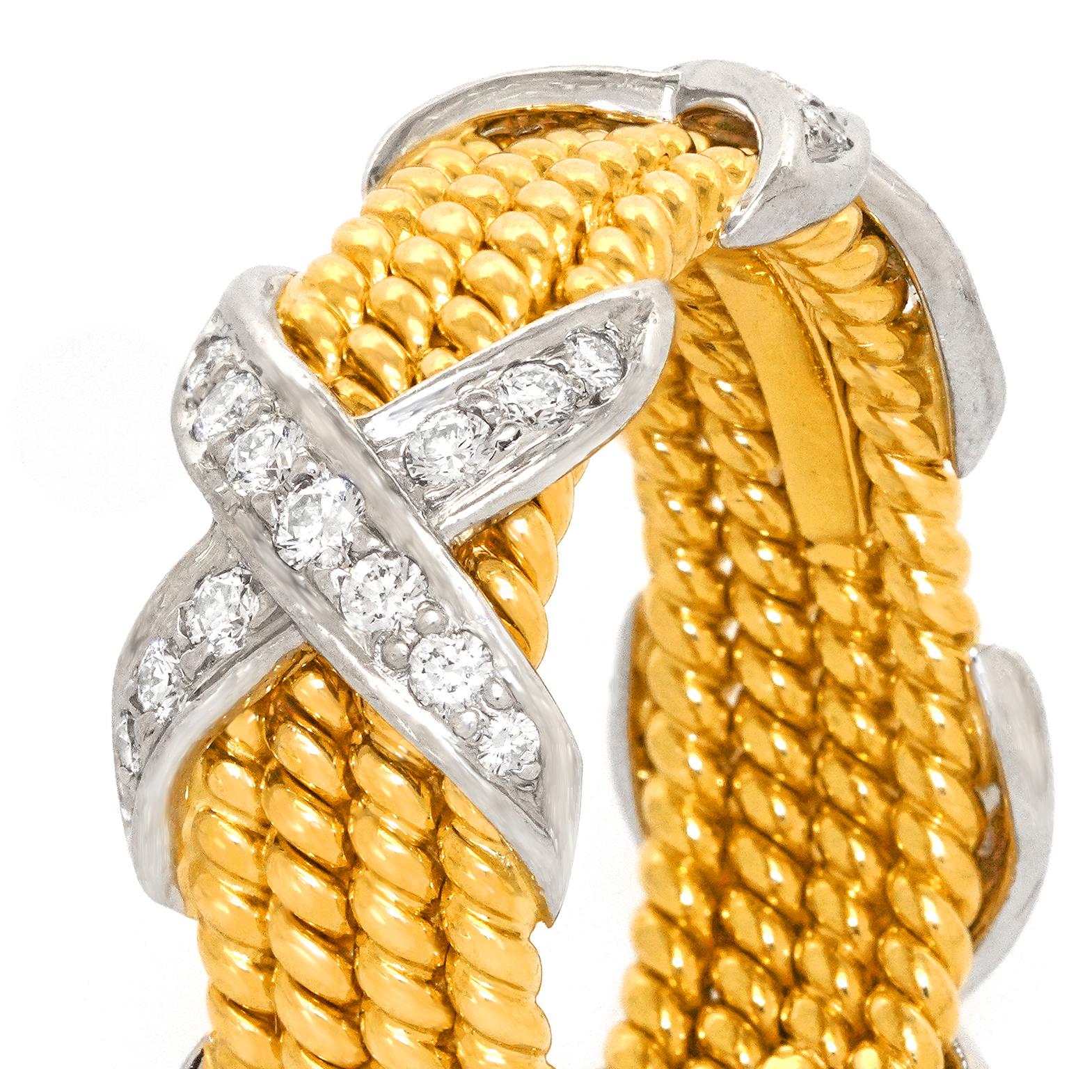 Schlumberger pour Tiffany & Co. Bague à quatre rangées de diamants en vente 5