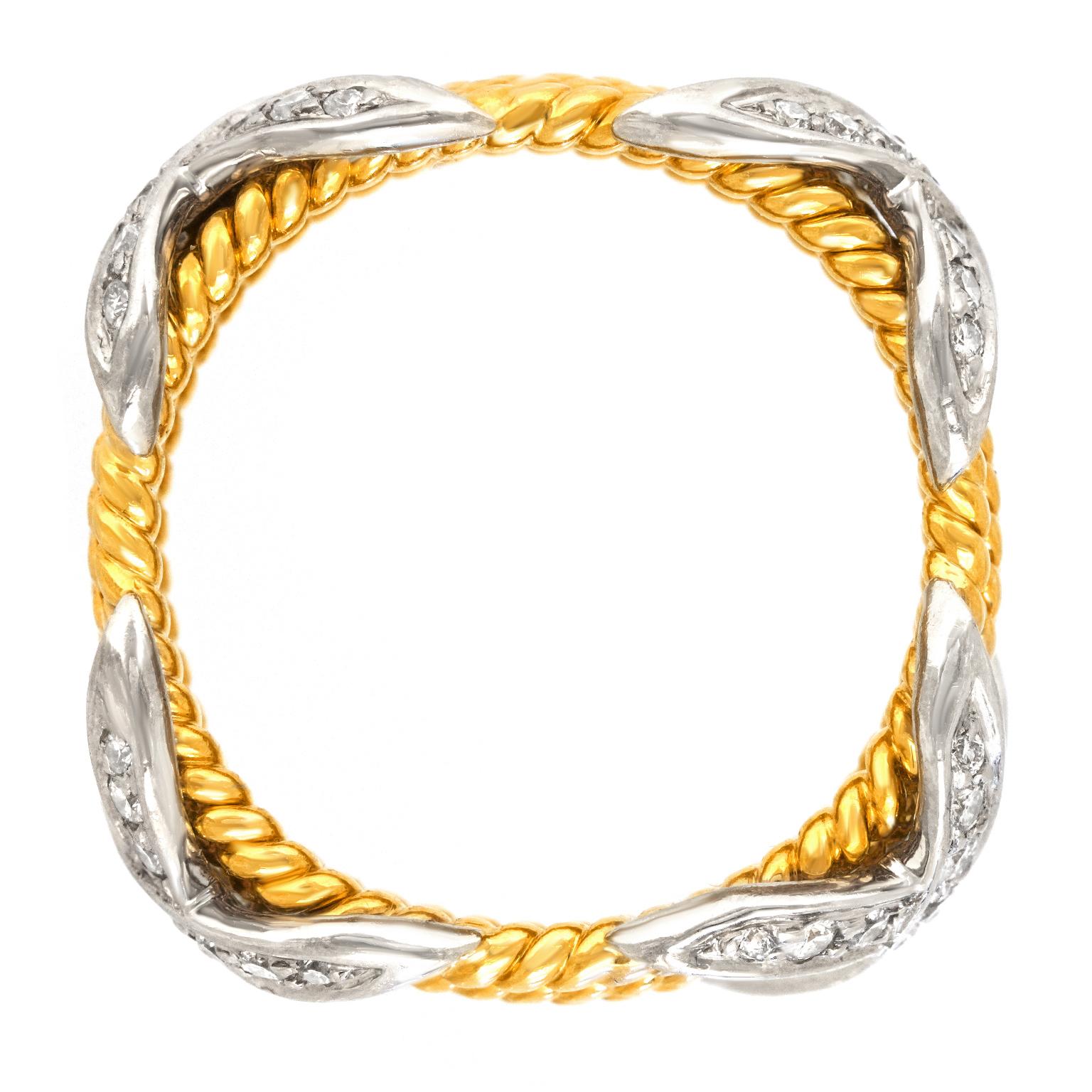 Schlumberger pour Tiffany & Co. Bague à quatre rangées de diamants en vente 3